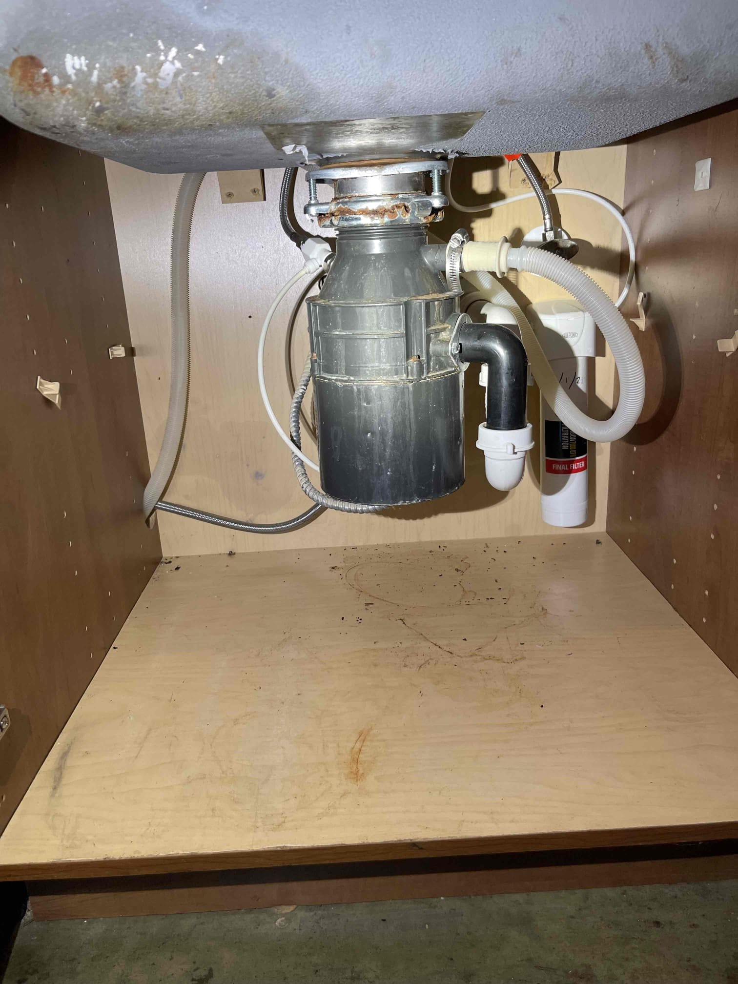 Came out for a toilet slow to fill, a shower that was leaking, and a disposal that made a loud noise when turned on. We found the tanks components to be worn out and causing toilet to be slow to fill. Received approval to do a minor rebuild. Replace the fill valve, flapper, handle, and supply line. Shower valve stopped leaking a few days before we arrived but we left a quote to replace the cartridge if the issue returns. Garbage disposal made a very loud grinding noise. We received approval to swap the disposal. Installed new 1/2 hp insinkerstor and mounting bracket. Tested to ensure proper function and a leak free install. Water pressure tested in the normal range. 