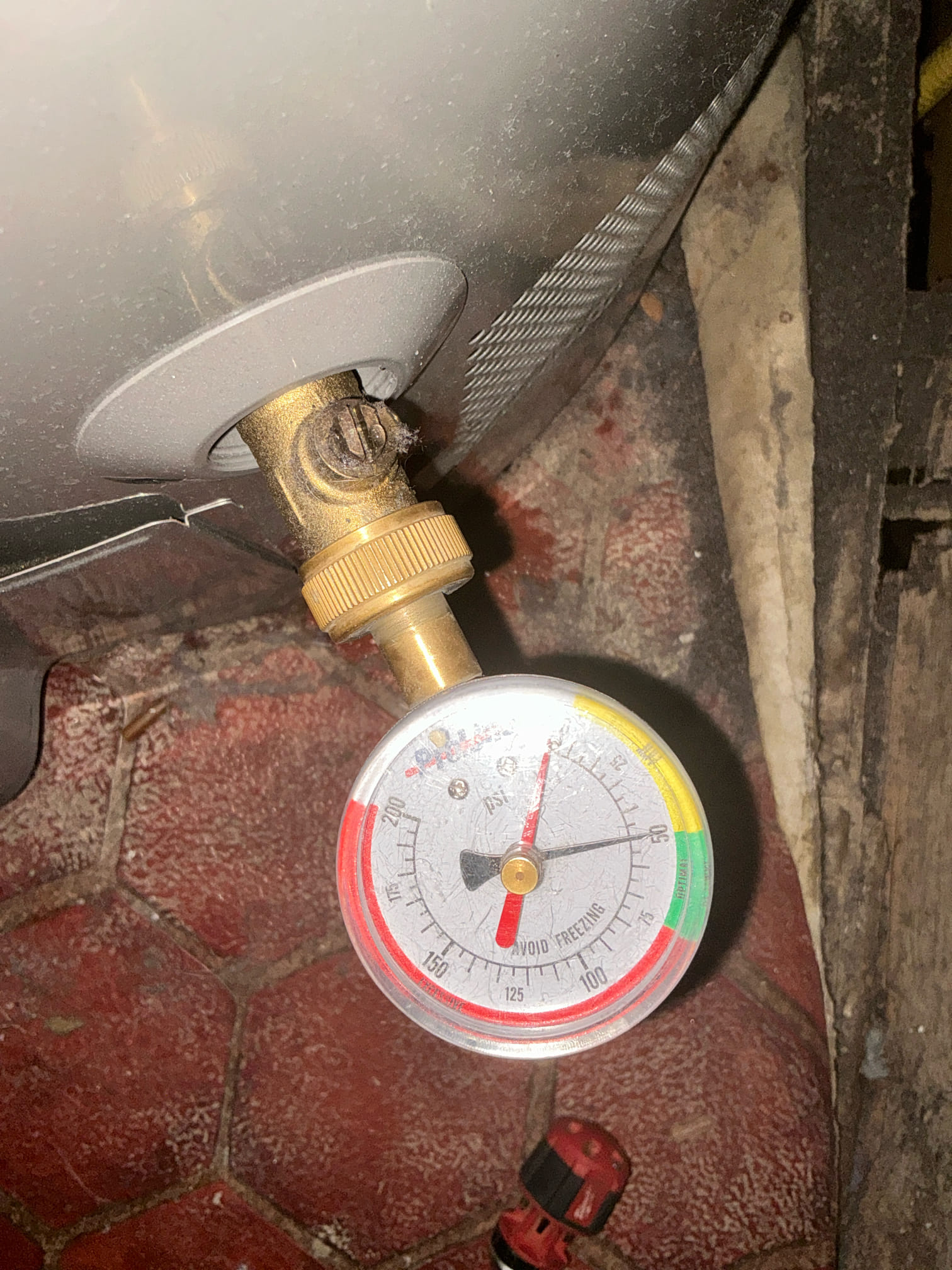 Found thermal expansion tank in front of new prv leaking. Replaced thermal expansion tank with new thermal expansion tank. .