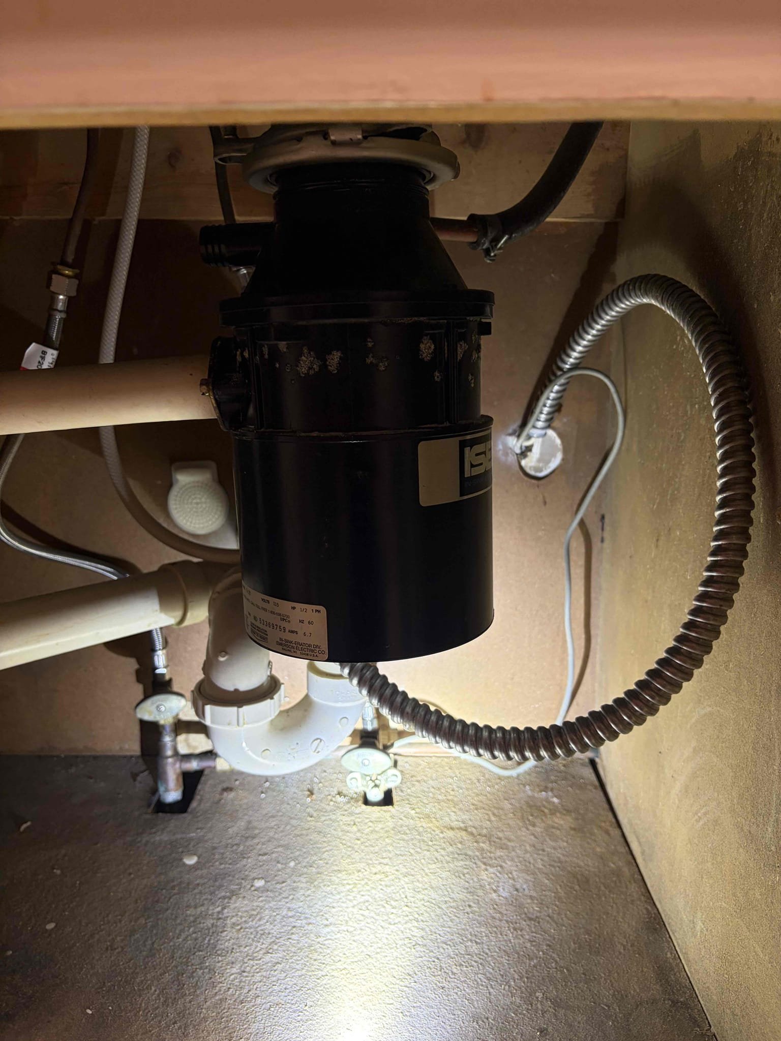 Replace water pressure regulator valve above the water heater
Replace customer supplied faucet 
Replace customer supplied garbage disposal 
Install a customer supplied shower head & repair faucet 
Install a new hose Bibb on the back yard

For this customer we did a few things at there home, the hose Bibb was hard to turn in the back yard, it hard time spinning, the garbage disposal didn’t work, the faucet had a consistent drip, the pressure was 95 psi, (too high), the diverter for the shower was leaking, the shower head was old. 
So what did we replace? We replaced the kitchen sink faucet, customer supplied and along with a 1/2 hp garbage disposal under the sink. Following that we replaced a customer supplied shower head in the master bathroom, following that we install a new diverter push button as a courtesy. Considering the pressure was high we ended up replacing the pressure reducing valve. Following that we also replaced the hose Bibb in the back yard. Once everything had been com