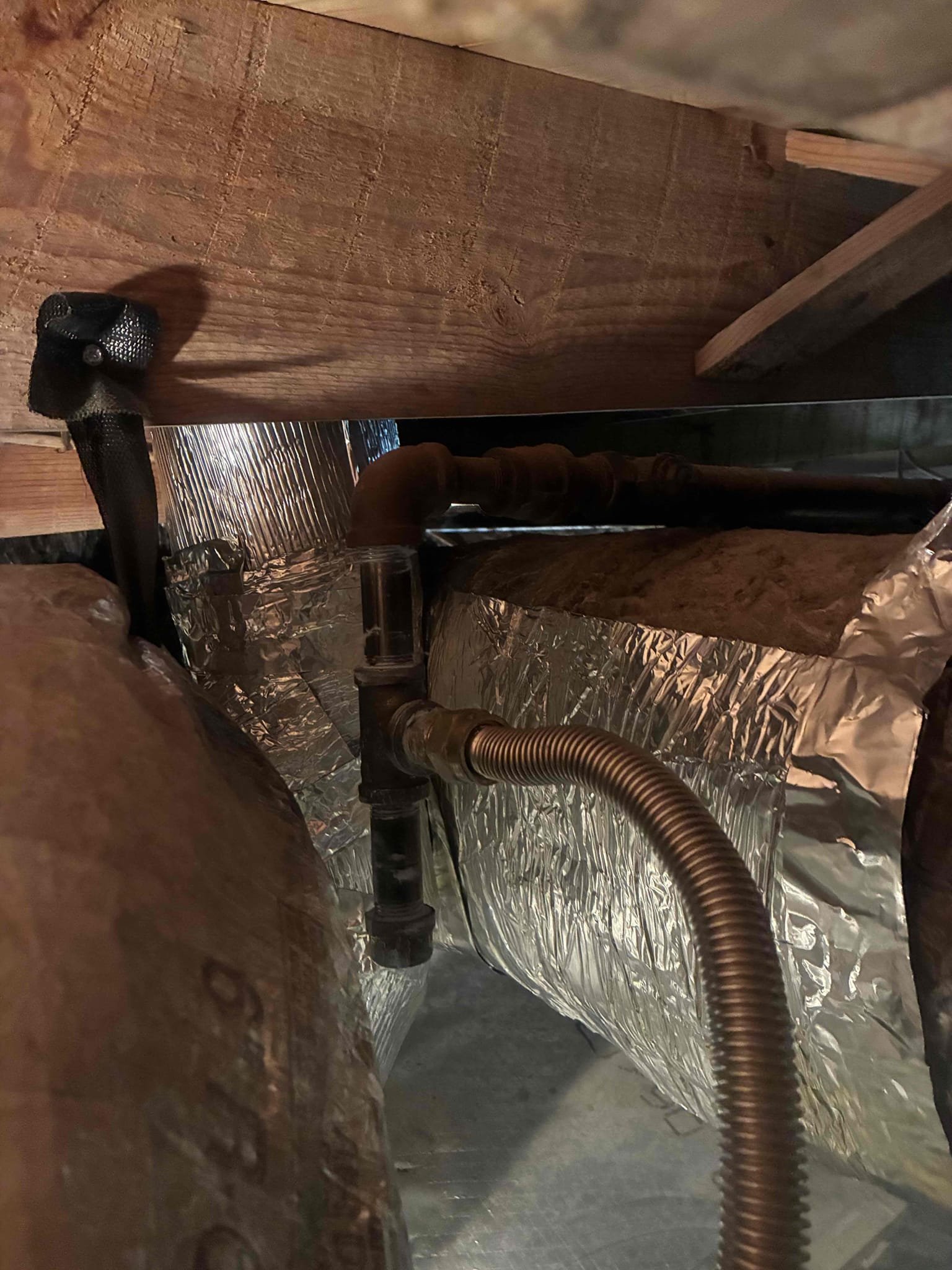 Customer was looking for sediment trap to be installed before gas supply to unit in crawlspace. After approval, replumbed gas line with sediment trap in place secured line back together checked for leaks with leak detection soap.