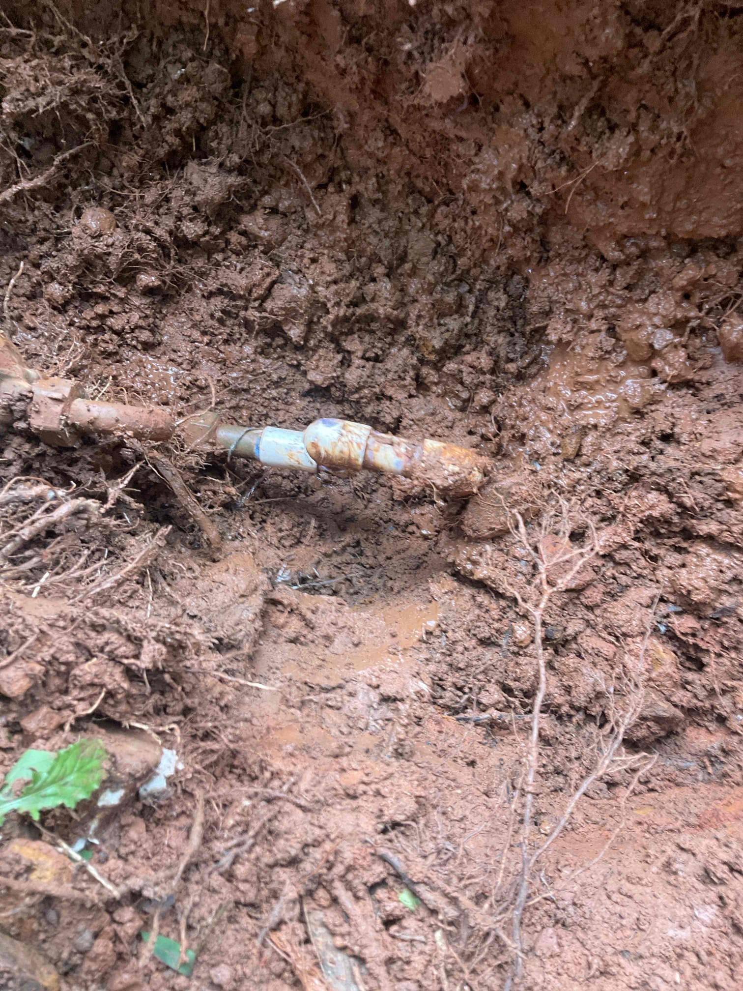 Warranty go back call for chen plumbing tech chase , I fixed leak on pvc fitting female at meter coupling , removed 4 of 3/4 90 elobow put a straight pipe instead . 