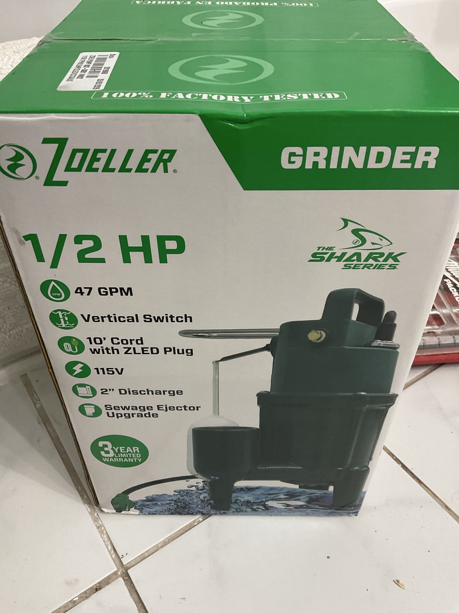 Replaced a faulty sewerage ejector pump with a Zoeller 1/2 hp grinder pump , replaced lid as well with some new discharge and vent pipe installed 