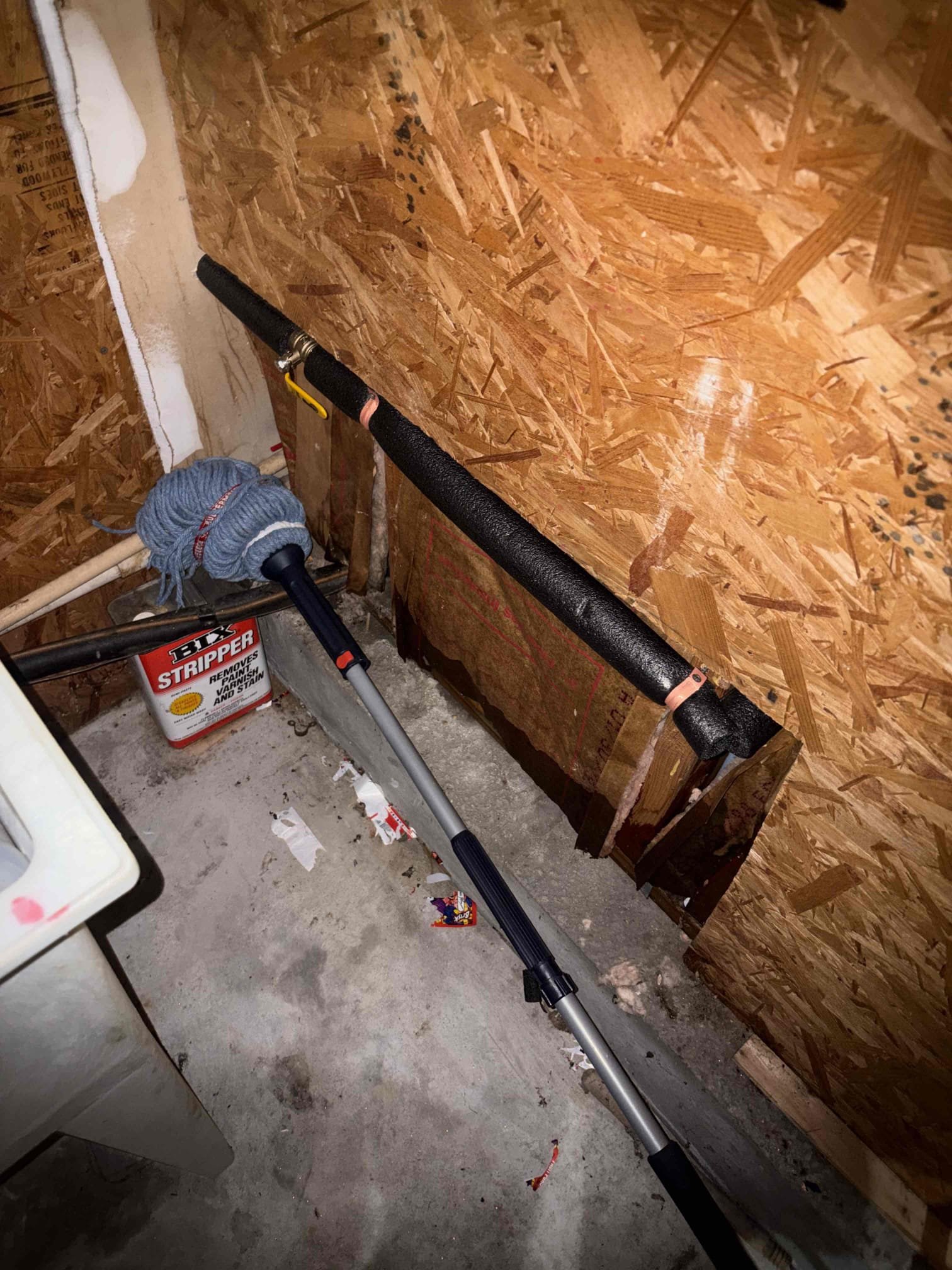 Upon arrival, customers hose bib was broken off in garage. Informed customer we need to replace line going to hose bib and hose bib. Customer approved estimate. Installed new ball valve shut off, and new hose bib. Mounted hose bib to wall and silicone. Tested system, no leaks at departure. Insulated half-inch line. Customer signed up for Win With Chen!