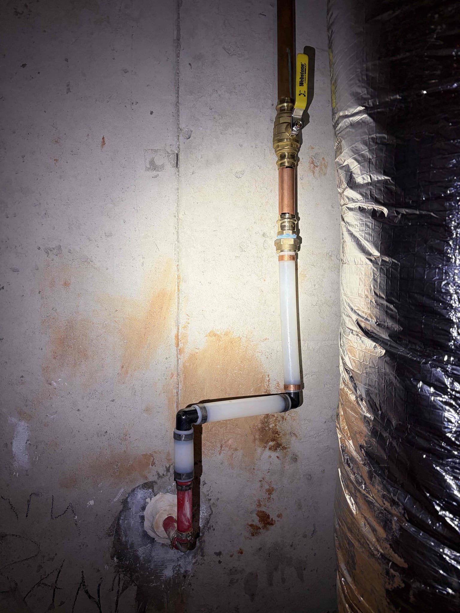 Replace 50 gallon water heater bring up code 
Replace the thermal expansion tank 
Install a new 1in ball valve for main water service line & minor repair on main water line.
Minor toilet tank rebuild in master bathroom 
Replace delta shower cartridge in master bathroom 
Camera sewer line (courtesy) 


For this job I came out to the shower in the master bathroom leaking from the shower head. They had mentioned that a handy man tried to fix it but it still leaked. Considering that, we took a look at the water pressure on the home. The water pressure was fine and in normal range. However the thermal expansion tank was full of water indicating failure. The water heater will be at end of life in a couple of months, it was from 2011. We also took a look at the main shut off valve. The main didn’t close all the way and that was an issue. Additionally the water service was replaced, however they used a 3/4 feed rather than a 1in line. In addition to that the toilet in the master, the fill valv
