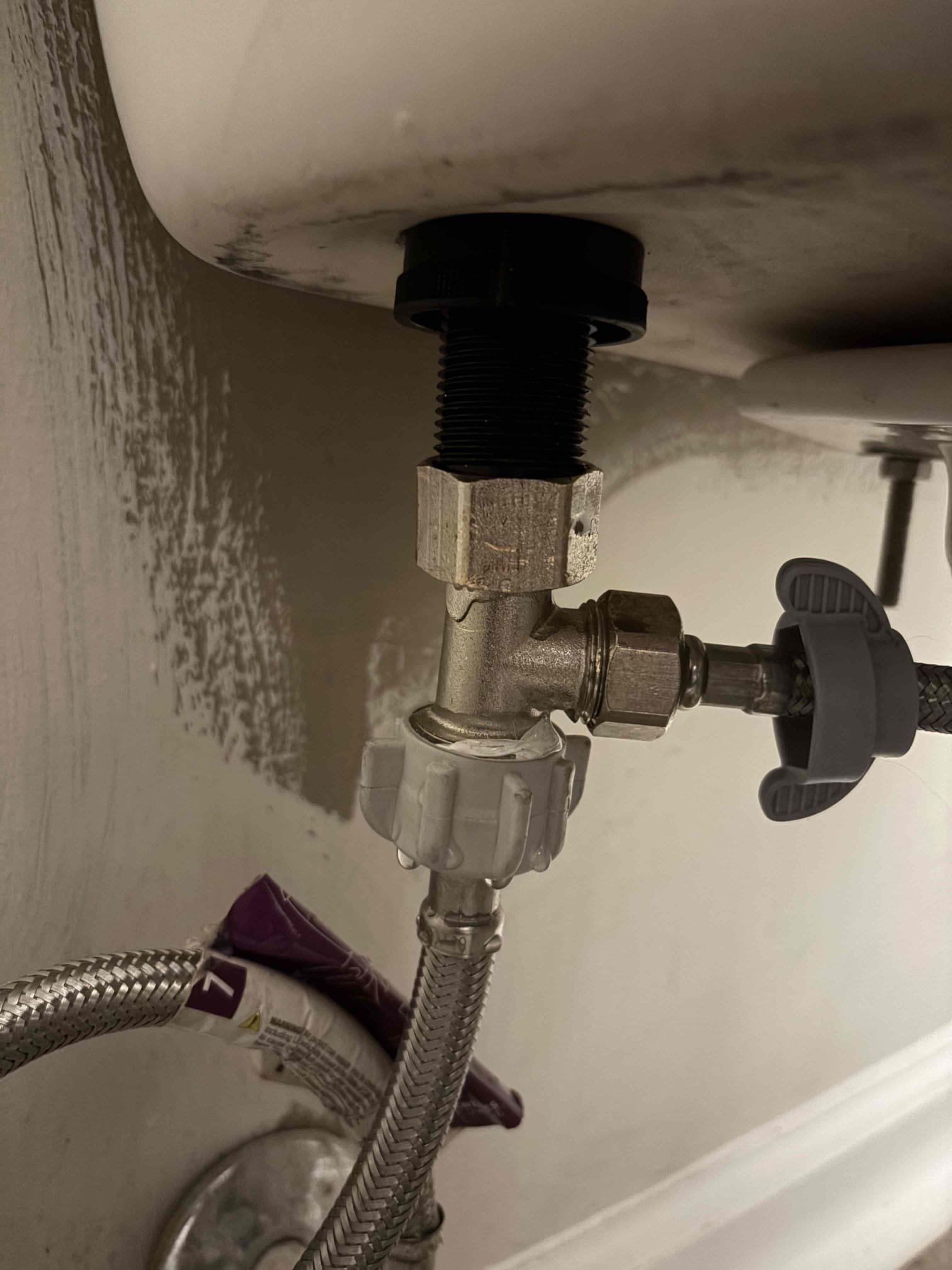 Upon arrival, customer stated they attempted to rebuild toilet. Toilet is now leaking. Found leak coming from cross threaded supply line to fill valve. Informed customer would have to replace fuel valve. Customer approved estimate. Install installed new fuel valve and supply line. No leaks at departure.