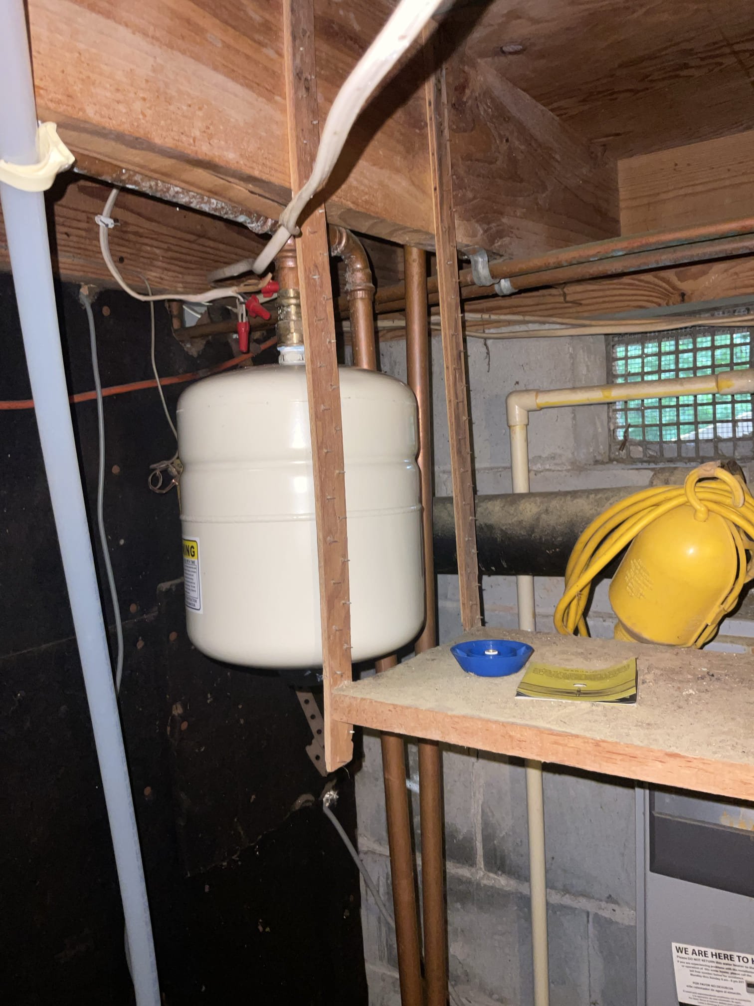 Installed new main water shut off valve and new Prv in easy accessible location, removed two old bad expansion tanks , installed a new expansion tank . 