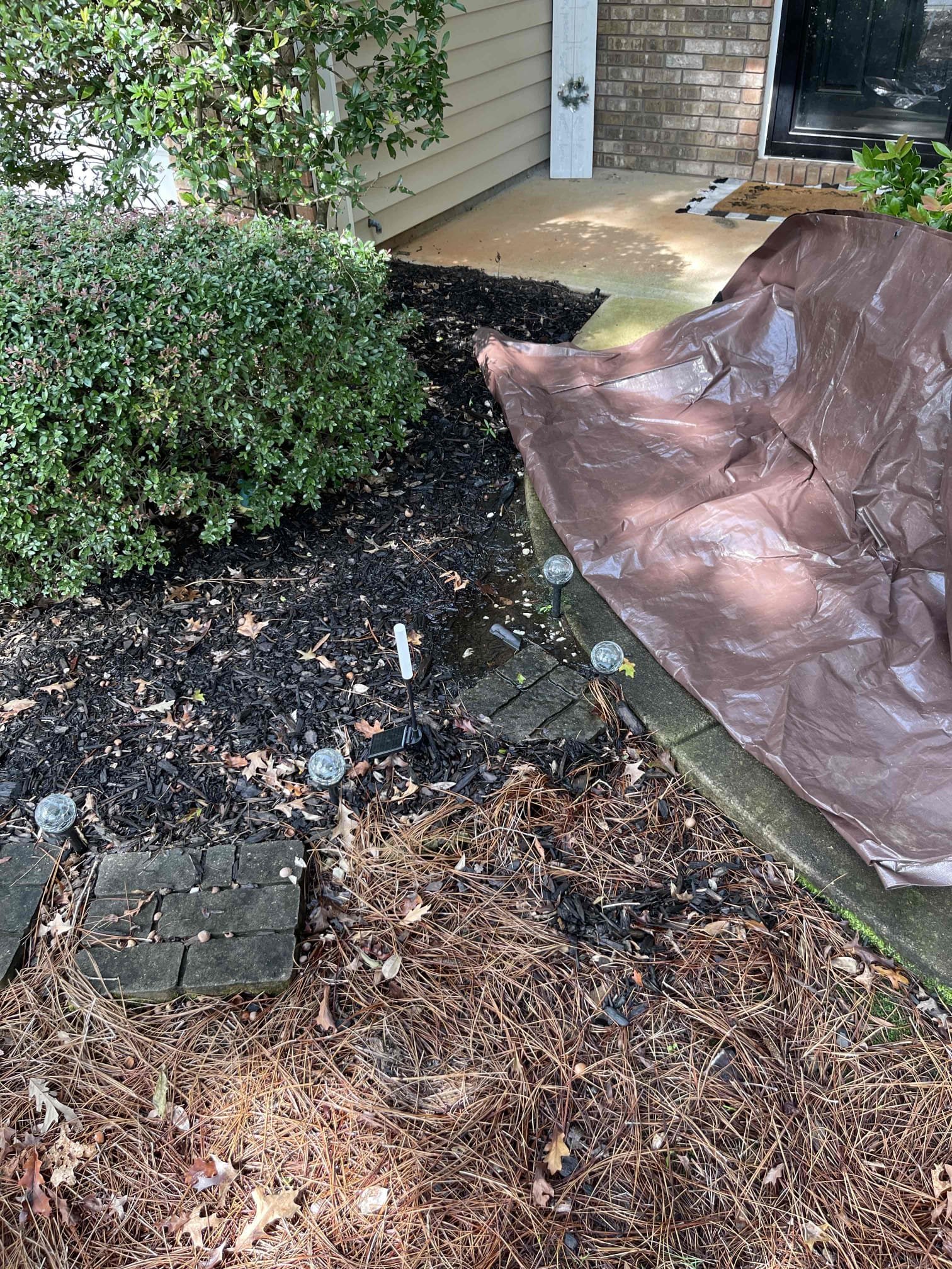 Came out for a leak in the yard. Wet spot was in the same location as a previous leak. We received approval to dig it up. Exposed the area all the way back to the concrete in the front porch and found the water was slowly leaking out back under the slab from an area we could not access and coming out into the yard. We drained the hole and turned the water on so the homeowner could see and confirm for themselves that the water was coming from that location. It is a very slow leaking losing .01 gallons ever 7-10 seconds. Believe it is a pinhole In The copper pipe as this was the cause of the previous leak. Other neighbors on the same street are also experiencing leaks in the yard. Returning Monday to replace line. 