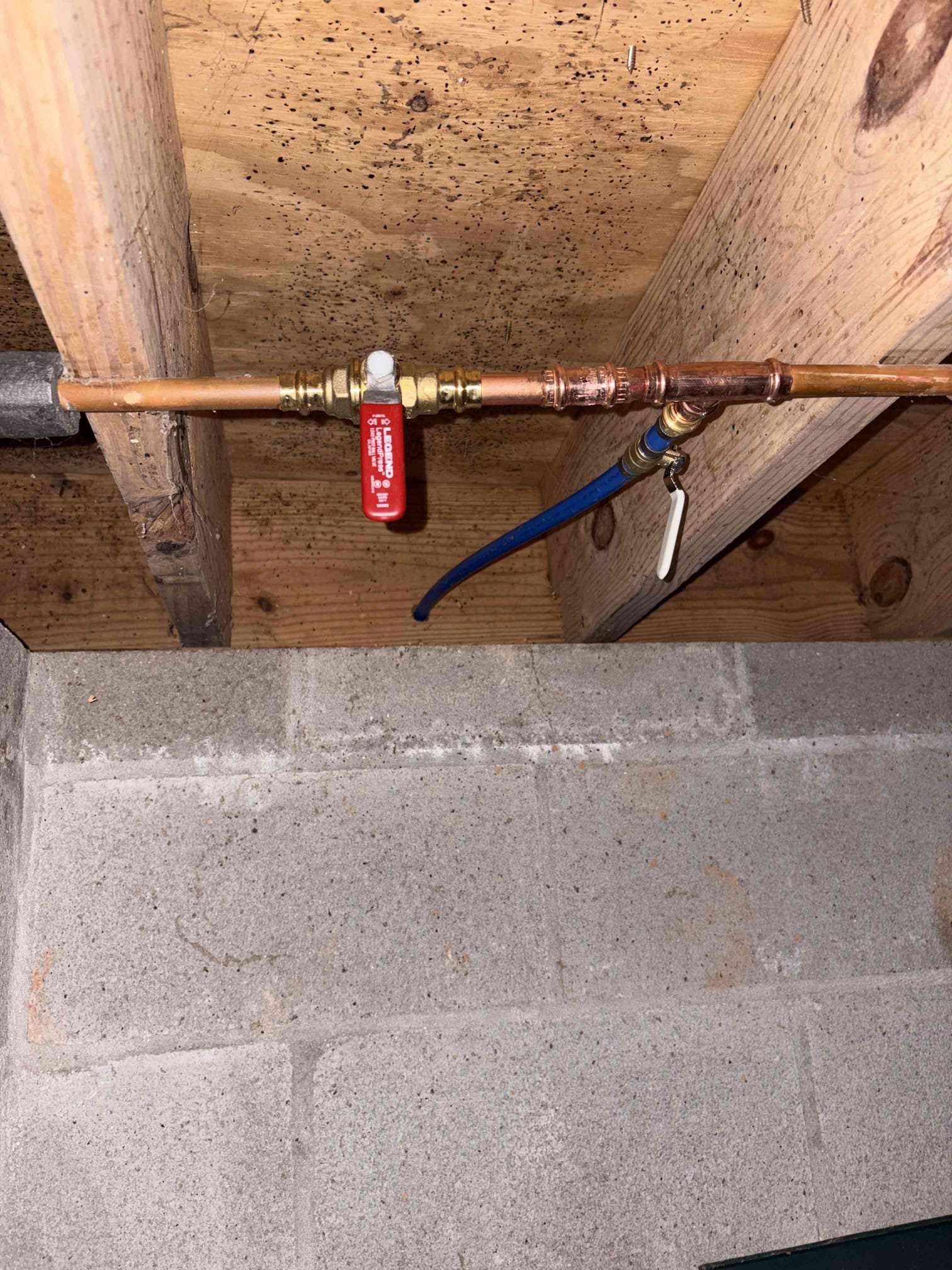 Installed new hose bib on front porch area. Ran new line from crawlspace and through deck. Installed new hose bib and insulated line. Installed bleeder valve for winterization and also installed new shut off valve for new hose bib as well as existing one that did not have one previously 

Will return to install customer supplied ice maker with new valve and connect drain. 