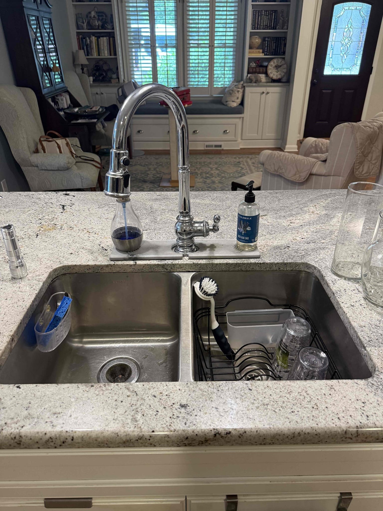 Cartridge leaking from handle, tub spout not working properly, and kitchen faucet leaking upon arrival. Customer stated the kitchen faucet was leaking from the pull down handle hose, the shower down stairs would leak from the handle when turned on and the tub spout in that same shower only would allow you to use the tub. Informed customer it would be best to replace the kitchen faucet due to it being 10 years old and finding parts would not be easy. Informed customer we could replace the cartridge and tub spout in the downstairs shower to resolve both issues with it. Gave customer estimate, customer approved estimate. Installed new kitchen faucet that the customer picked out, new pfister cartridge, and installed a new tub spout. Turned water on to check for leaks and found no leaks. Shower is now working properly and the tub spout is now able to be used. Kitchen faucet is no longer leaking and is working properly. Caulked toilet as a courtesy for the customer. No leaks upon departure. 