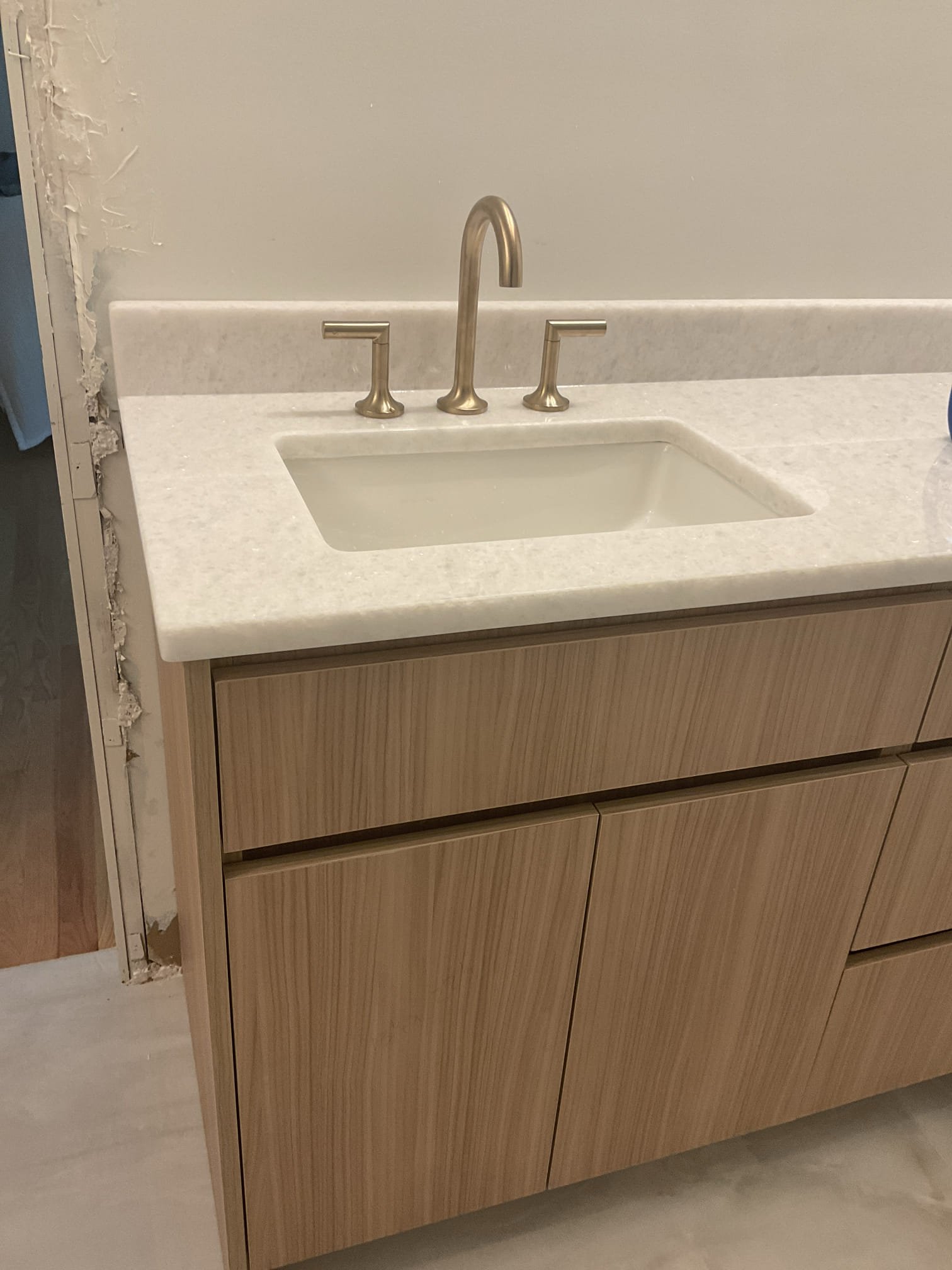 Installed three bathrooms sink faucets 
