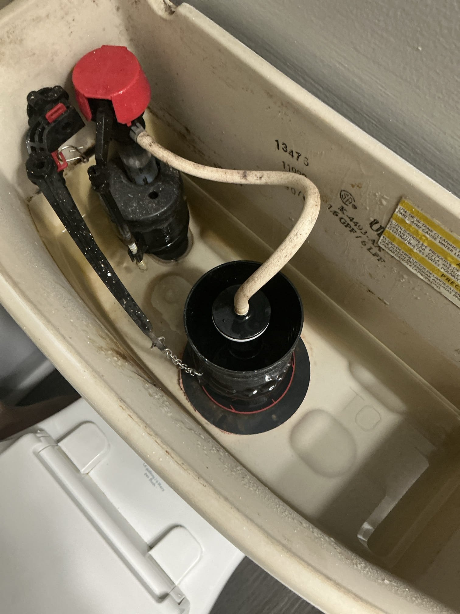 Rebuilt toilet with new fill valve, new flapper seal, and new supply line. Replaced toilet canister with new one. Tested toilet for proper operation and leaks. Toilet working well and no leaks found after work completed 