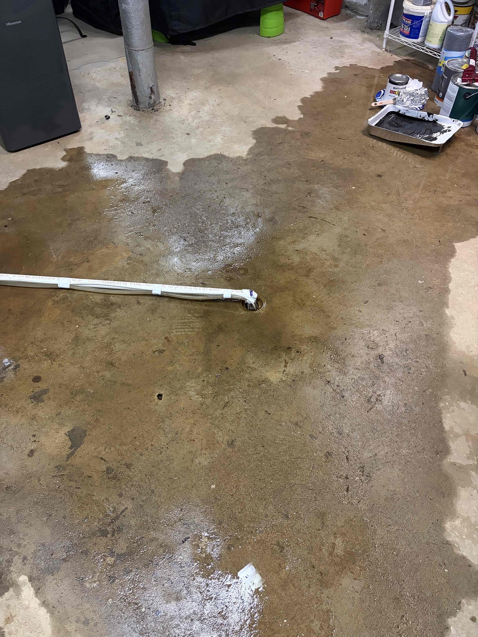 Upon arrival, customer stated they’re experiencing a back up in floor drain from condensation. Informed customer I can run drain machine through inch and a half floor drain. Customer approved estimate. Ran drain machine approximately 25 foot, cleared blockage. Tested system, floor drains are draining properly at departure.