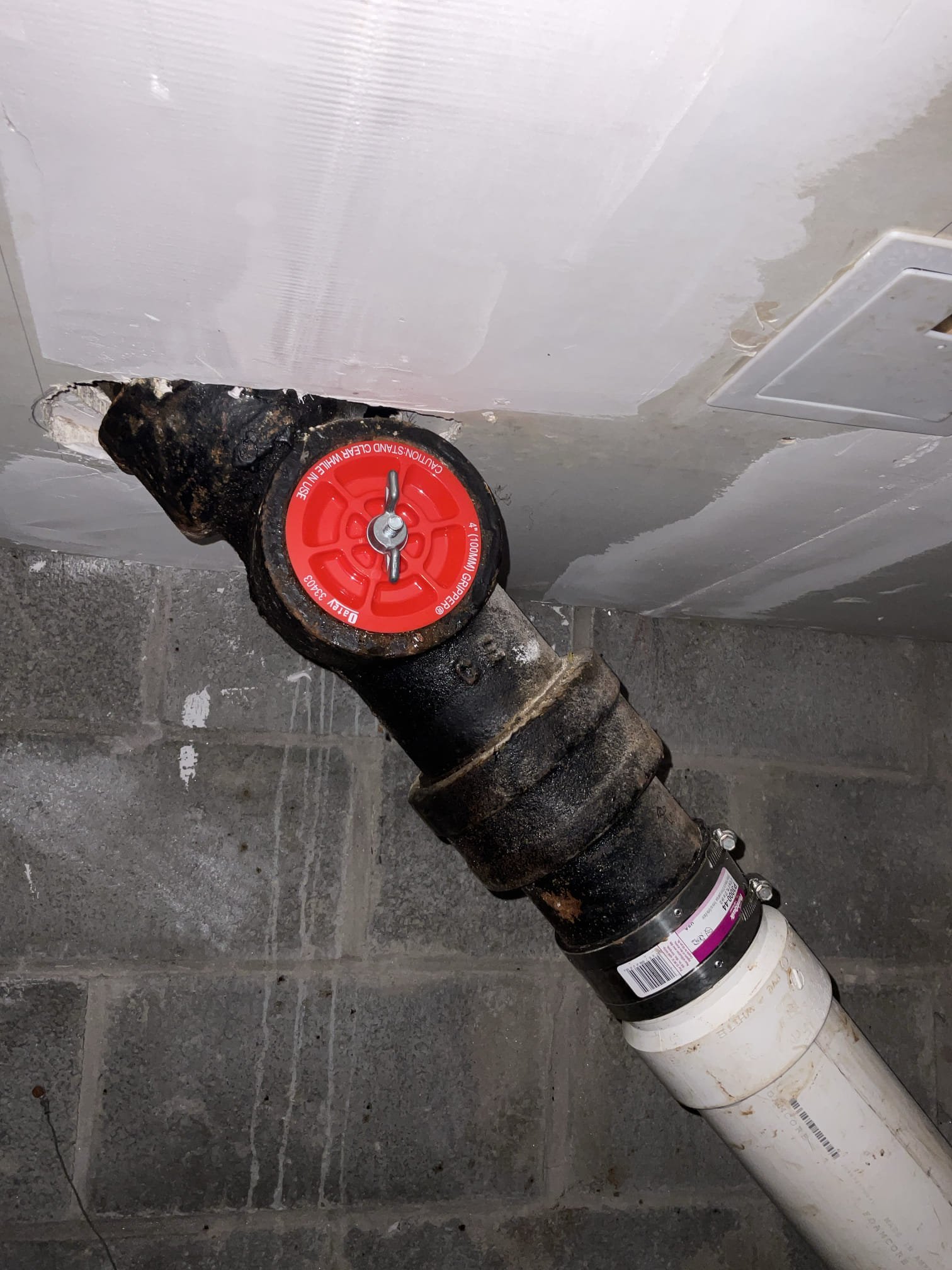 Remove old sewer plug and installed new one 