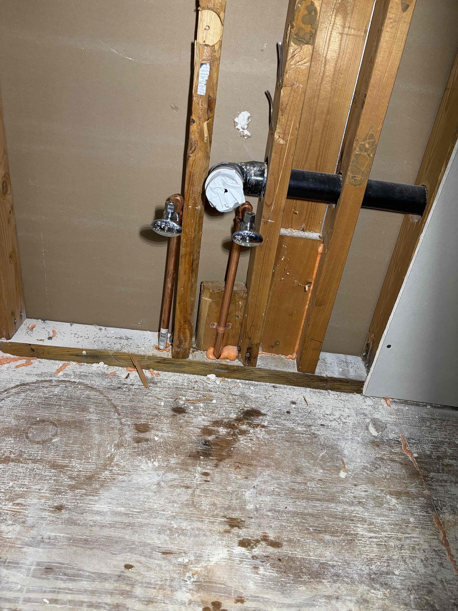 Upon arrival, customer stated he recently had a leak. We came out a couple months ago, and capped line. Now restoration has been made, customer needs leak repaired, and new stops installed. Customer approved estimate. Cut half-inch copper lines in basement, brand new copper lines and new quarter turn stops. No leaks at departure. Water is on to home. 