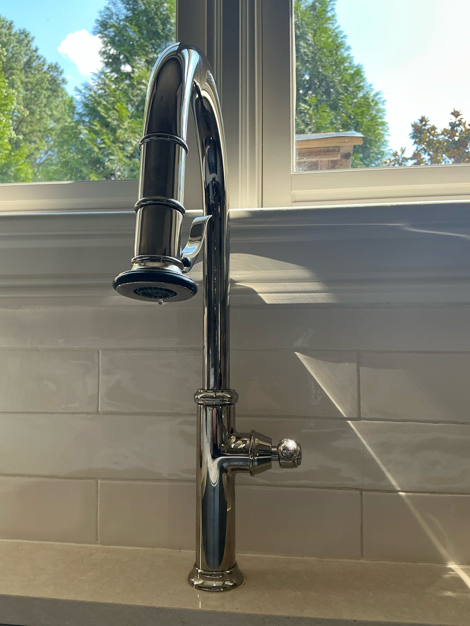 Installed customer supplied kitchen faucet they’re only tested all work to ensure a leak for experience. Everything is working as intended upon departure.