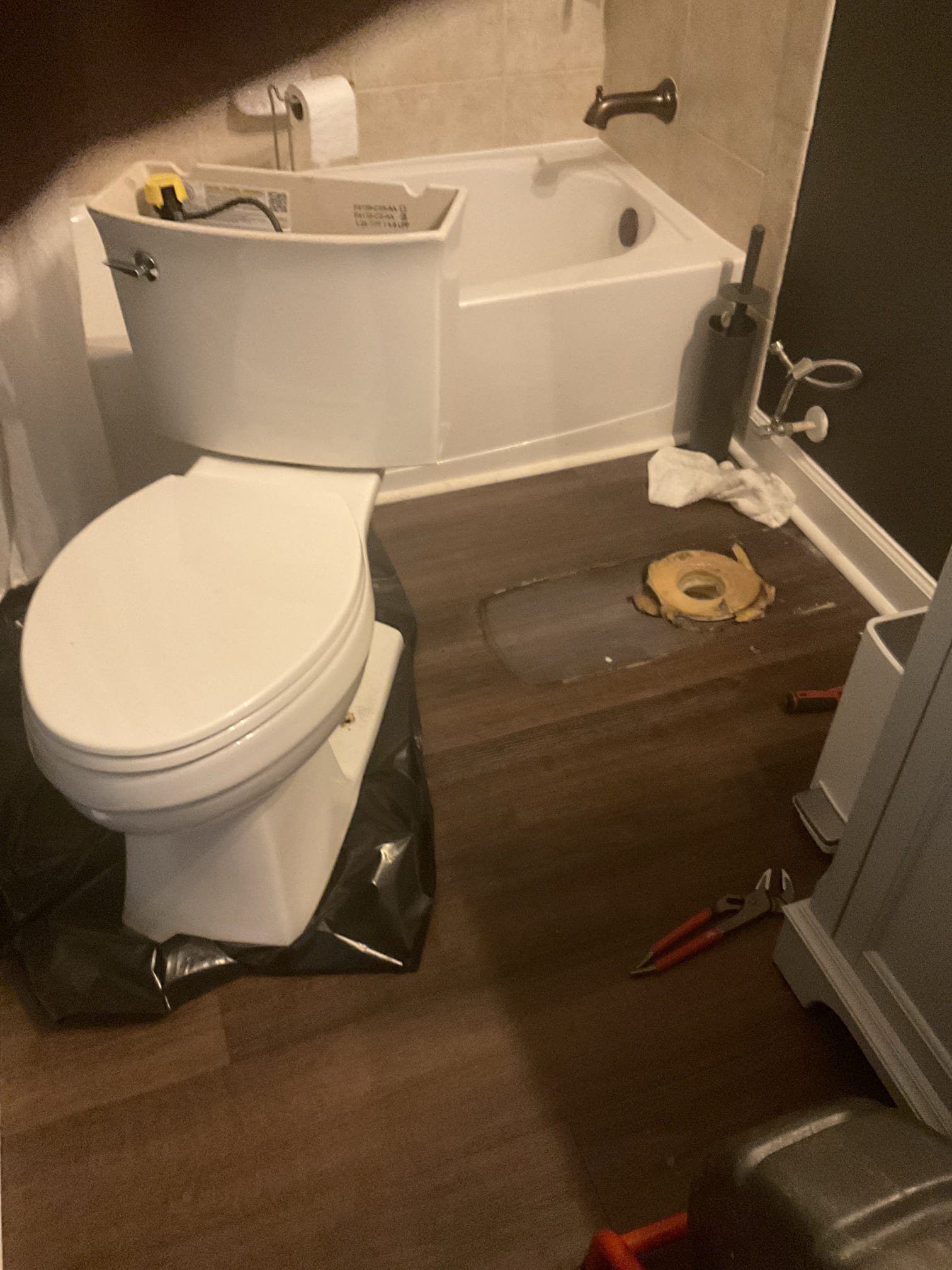 Could not found clean out , attempted  to camera scope the main line thru toilet pull and reset , found a backwater valve outside , we can’t put camera thru pass backwater valve because camera can get stuck not be able to take it back . Need get mini excavator remove some bushes and open and add access to the backwater valve so we can continue camera work , only charged toilet pull and reset today , ok by buyers agent on site l 