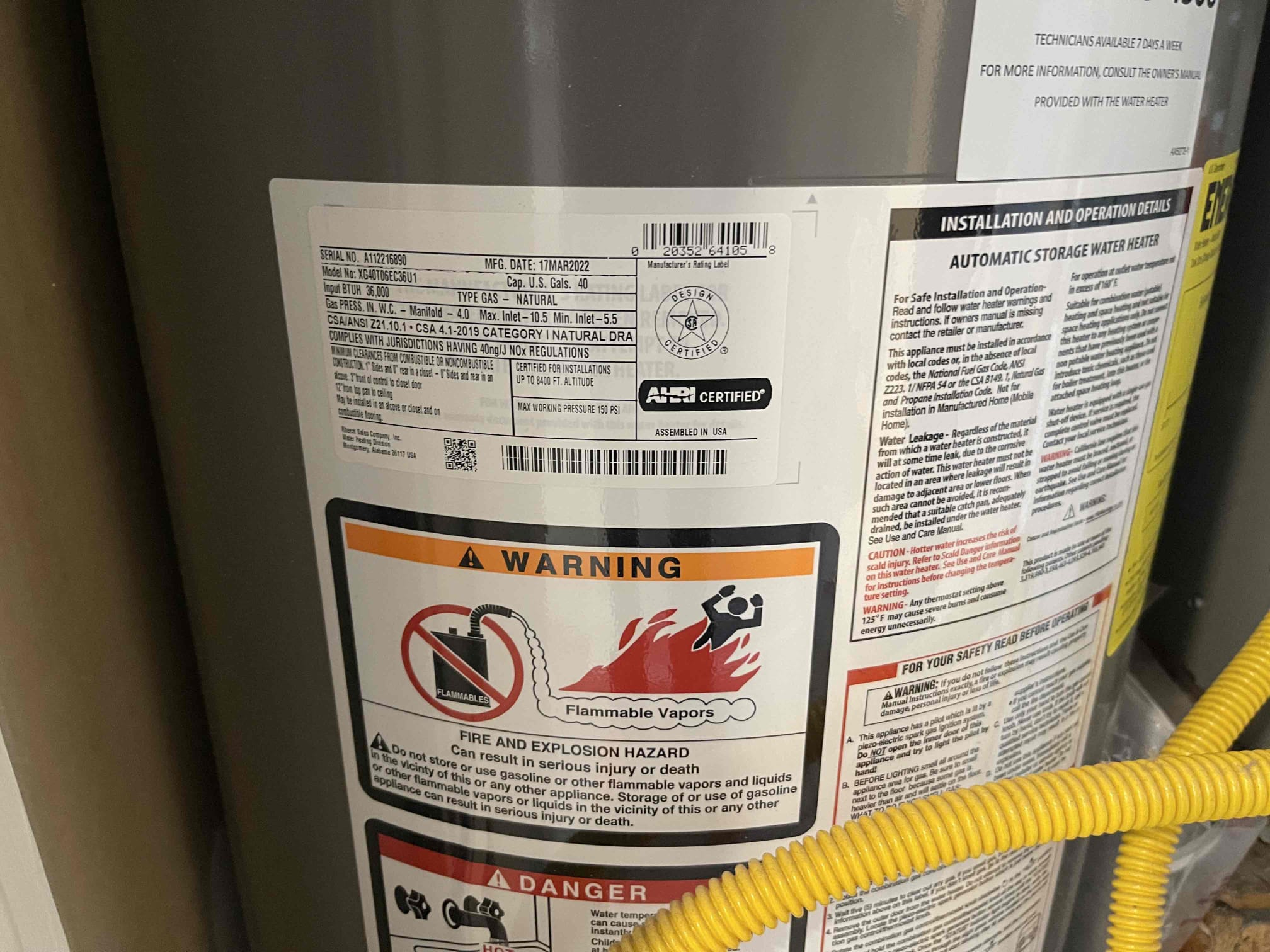 Came out for a water heater flush quote. Homeowner also asked some questions about a noise when they first run the shower in the morning. I believe from the way it was explained that it is due to the pipe heating up inside a stud going up to the shower, causing expansion and rubbing. We were unable to recreate the noise. Left quote to flush the water heater and a customer supplied toilet. Water pressure tested at 80 psi. We gave a quote to replace the PRV at the homeowners request because another plumbing company told him his PRV was bad. It appeared to be working when we checked the pressure. Replacing the PRV will require removing the water heater to gain access to where the PRV is installed. Homeowner getting more quotes before they decide. 