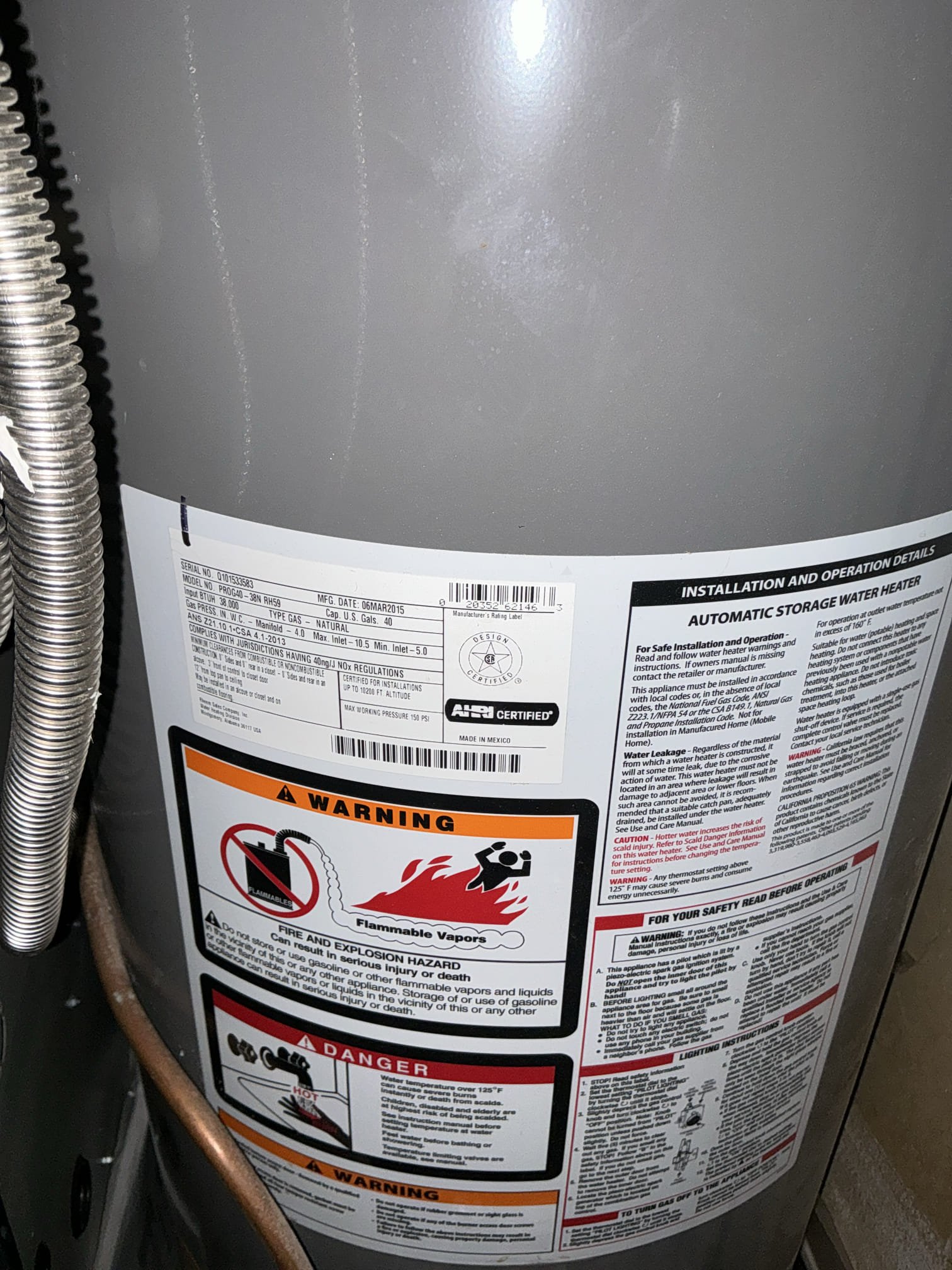 Performed annual home inspection with win with Chen. Didn’t not perform water heater flush, heater is 11 years old and informed customer of risks flushing old heater. Everything in home is working properly and no leaks. Left estimates for water heater replacement, pressure regulator replacement, and hose bib replacement 