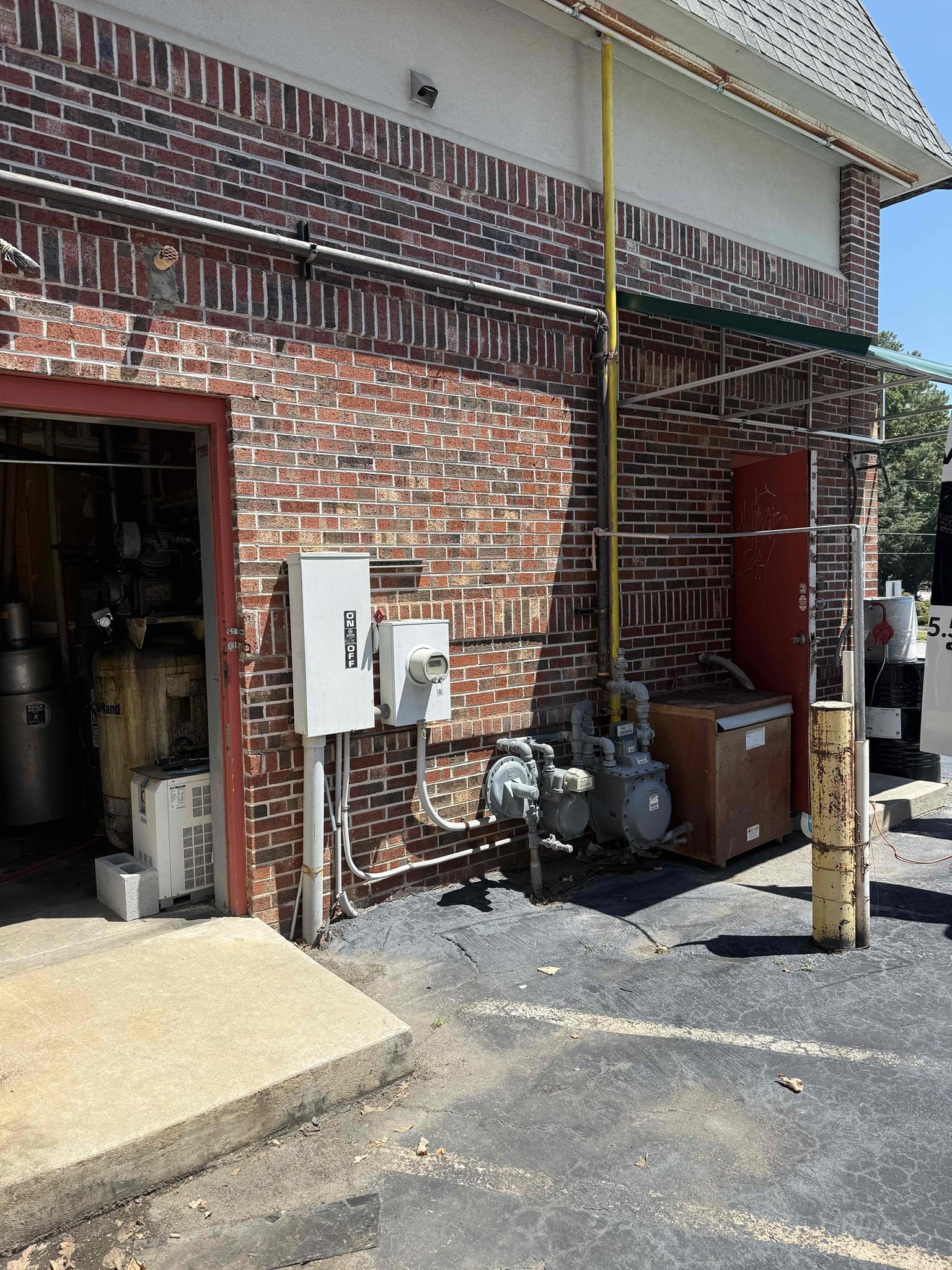 Water leak under asphalt upon arrival. Customer stated they noticed water running down the road and the county shut the water off. Informed customer we would need to dig up the pipe to see if it will be able to be fixed or if it needs to be replaced. Gave customer estimate, customer approved estimate. After busting up concrete and digging down, noticed the pipe to be a flexible pvc pipe. Informed customer we would not be able to repair this section but we could replace the entire line. Gave customer estimate to replace line from meter to where it connects in the building using a bore shot. Backfilled hole and left water off. 