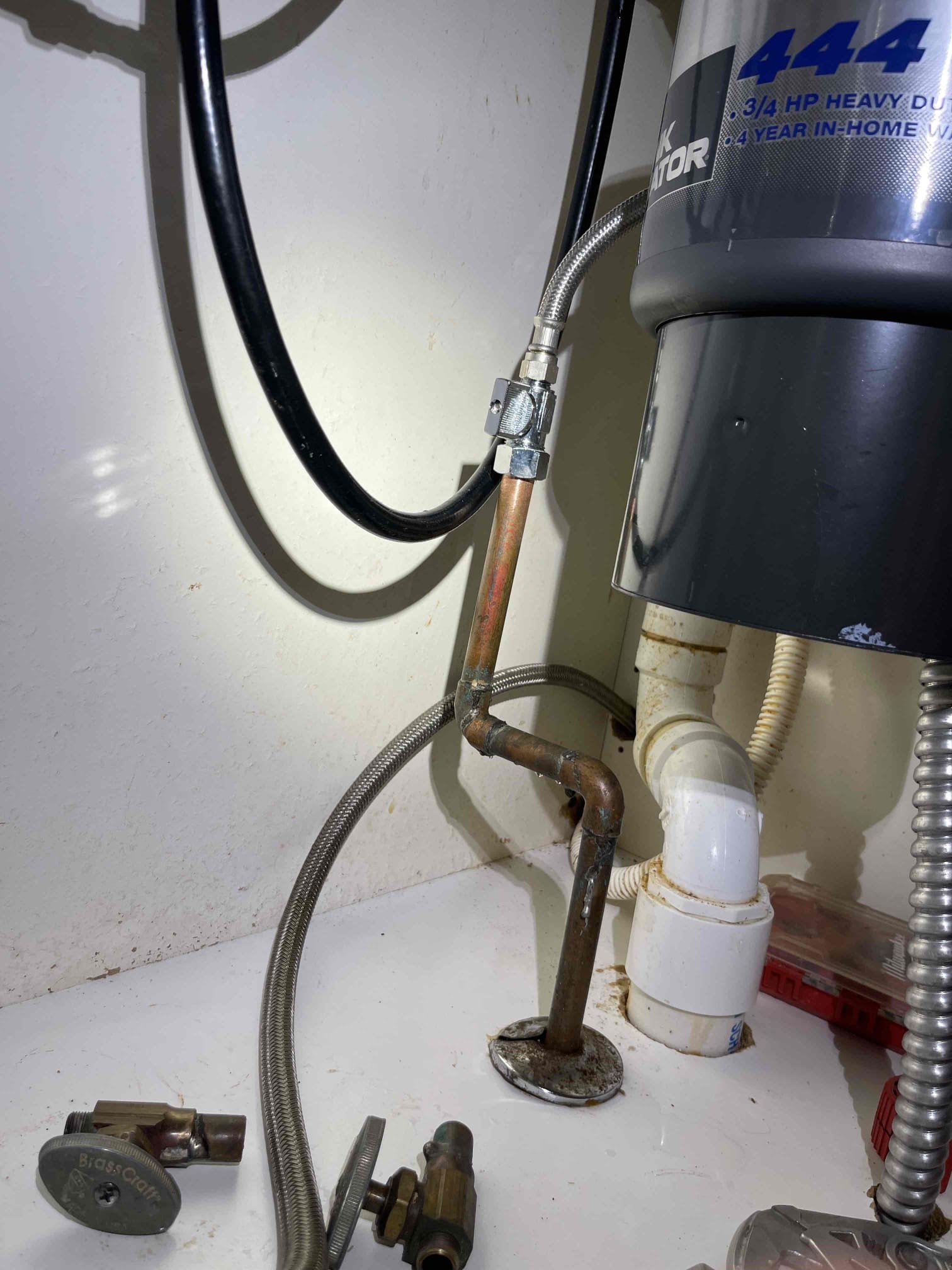 Came out and installed the new cartridges from Kohler. Upon arrival we also found the hot side stop valve had stopped working. We received approval to replace the valves as well. Replaced hot and cold stop valve and supply line, and replaced the hot and cold kitchen faucet cartridge. Tested to ensure proper function and a leak free install. Cleared air out of the lines at multiple fixtures, cleared out the aerator at the kitchen sink and verified flow. 