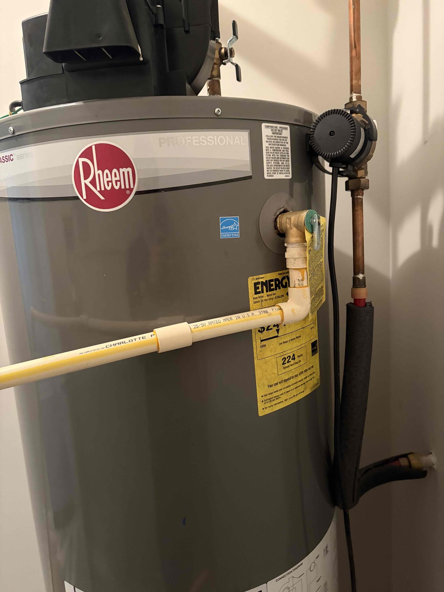 Upon arrival, customer states they have unusual water usage going through meter. After inspection, noticed TMP is constantly running. Informed customer TMP has failed and is causing high water usage. Testing pressure, noticed water pressure to be sitting at 80 psi. Recommended customer, to replace PRV. Customer approved estimate. Replaced failed TMP with no warranty due to age of water heater. Also installed new watch 25AUBPRV in unfinished basement. PRV has one year warranty.

Includes one time discounts for new customer.