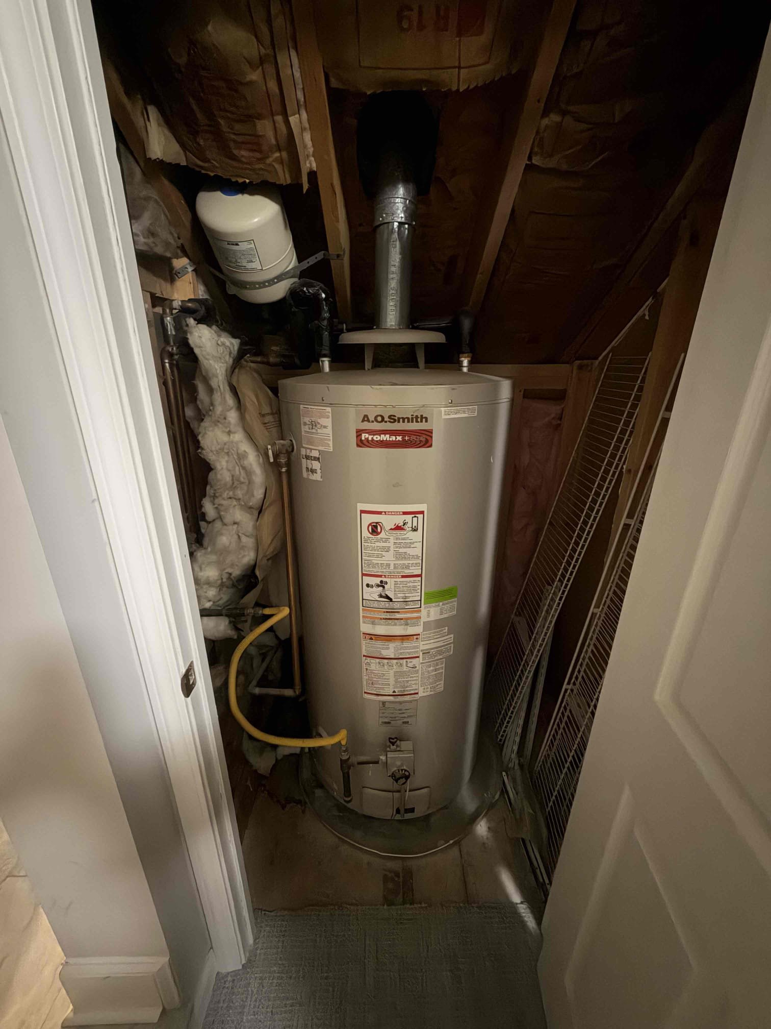 Upon arrival, customer has two separate water heaters. One water heater in basement is a 50 gallon gas water heater, it service basement and first floor. Second water heater is a 75 gallon, that serves all three bathrooms upstairs. Customers are interested in removing both water heaters and installing one tankless in basement. Provided customer estimate. Also provide a customer estimate to replace 75 gallon in upstairs closet. 