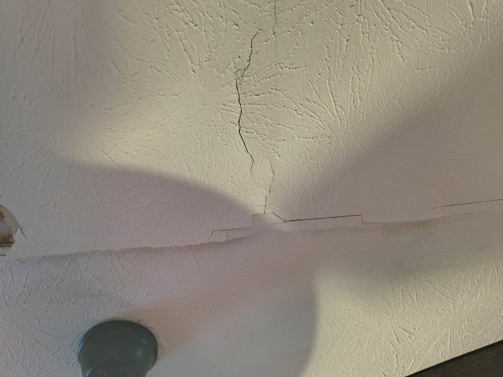 Upon arrival customer stated her ceiling was cracked and her husband heard water running in the ceiling where it was cracked. Did not see any water stains or any active drip but did notice the ceiling by the ceiling fan was damp to the touch. Gave customer estimate to open sheet rock and do a leak search to see if we see any water leak. Customer did not approve estimate. Customer stated her husband would cut ceiling and see if there is any plumbing issues and have us back out to fix if there is. 