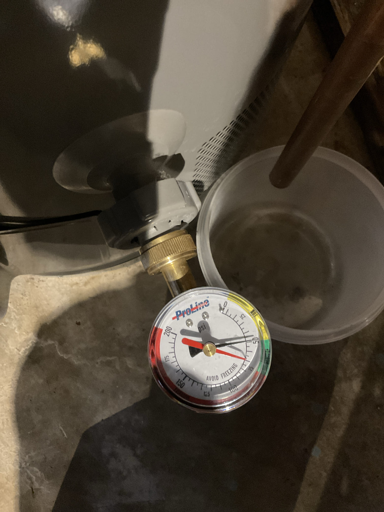 Replaced a 2” cast iron p trap , waste and overflow assembly with chrome lift and turn type , supply and install Grundfos hot water recirculating pump with cross over valve under the kitchen sink . Caulk three handle tub and shower faucet set . 