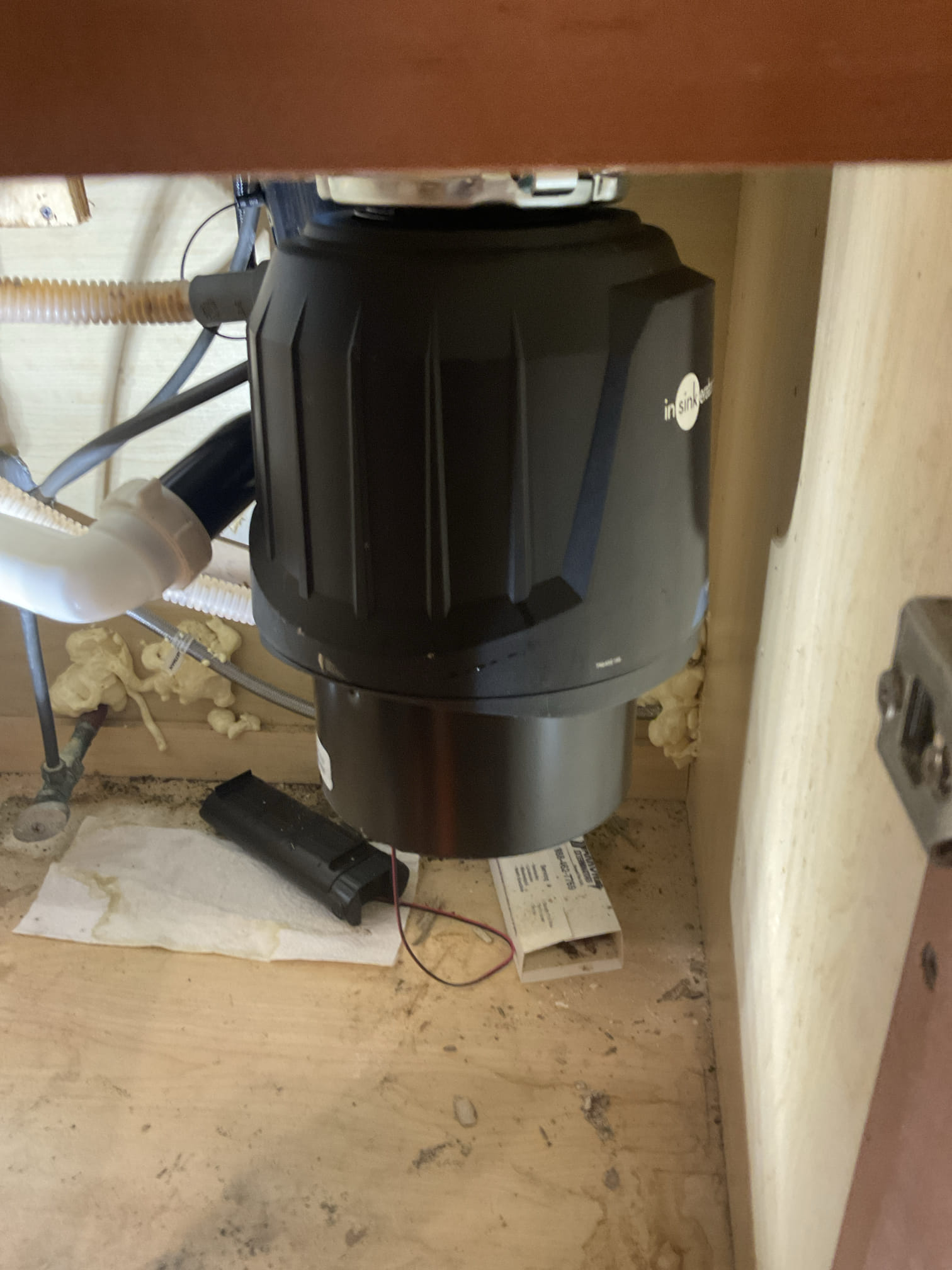 Replaced a old broken disposal , supply and installed a new 3/4 hp insinkerator disposal 