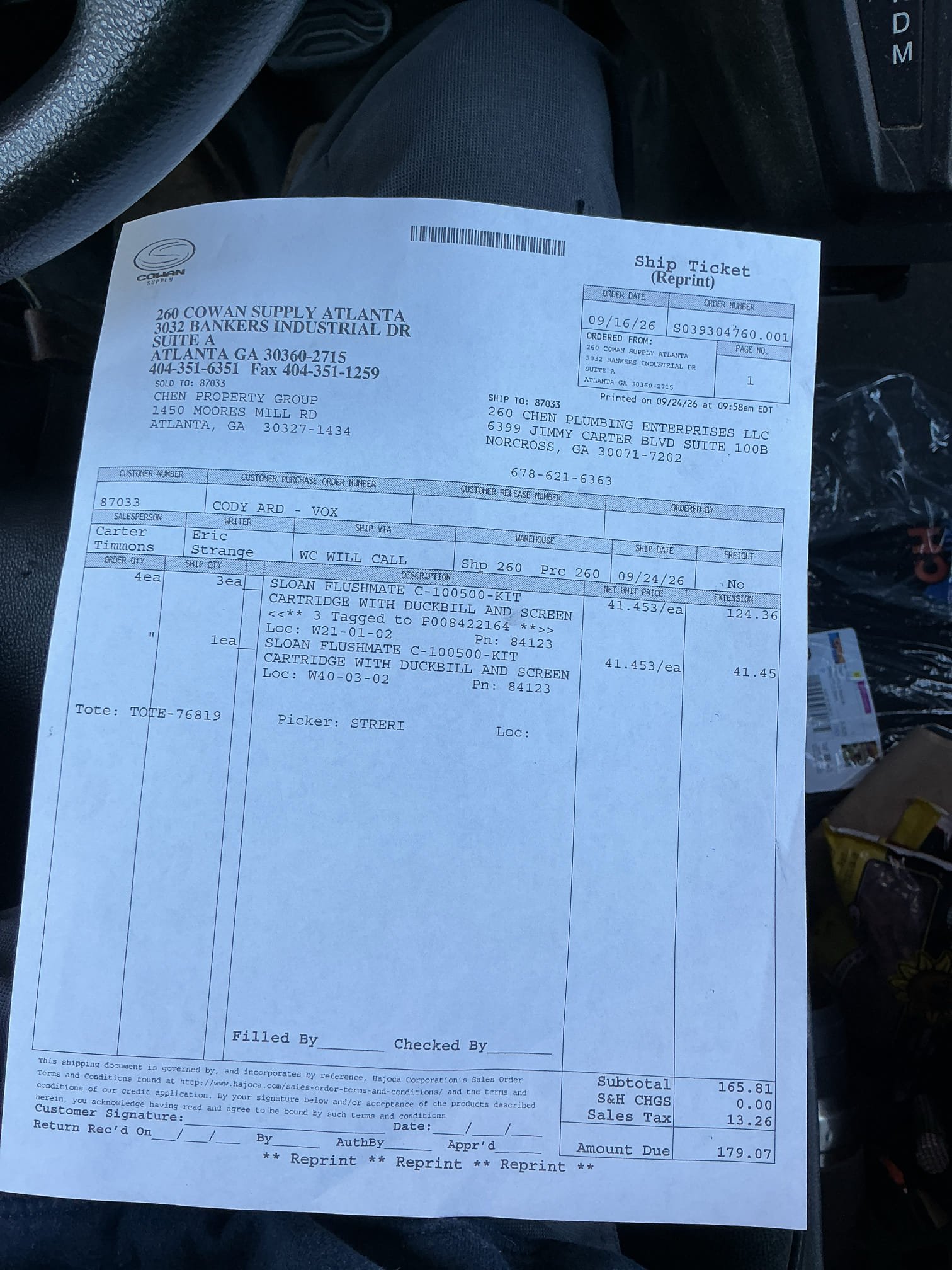 Customer had flushing issues in first men’s toilet and a couple in women’s restroom. At reviewing work, determined parts needed to be ordered. Returning with parts and began to replace tuneup kit in each  Sloan flush mate toilet. Replaced cartridge duck bill valve and inlet filter in both men’s toilets and two front women’s toilets after work was complete checked for leaks and proper function.