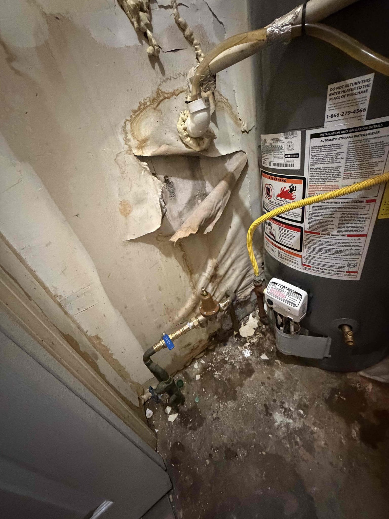 Upon arrival, customer states they are experiencing a leak. After inspection, noticed no whole home shut off. Also noticed home is currently sitting at 140 psi of water pressure. Informed customer we need to replace ball valve and PRV to isolate and locate which side the leak is on. Customer approved. Installed new Watts 25AUBPRV and quarter turn ball valve shut off. Once work is completed, we check where leak is. Notice leak is on water service side. Dug up at meter, found water service runs under driveway. Informed customer he could attempt to call locates to have them come out to attempt to find leak. Also provided customer estimate to replace water service. New water service run along side of driveway and enter home. Will return tomorrow to replace water service.