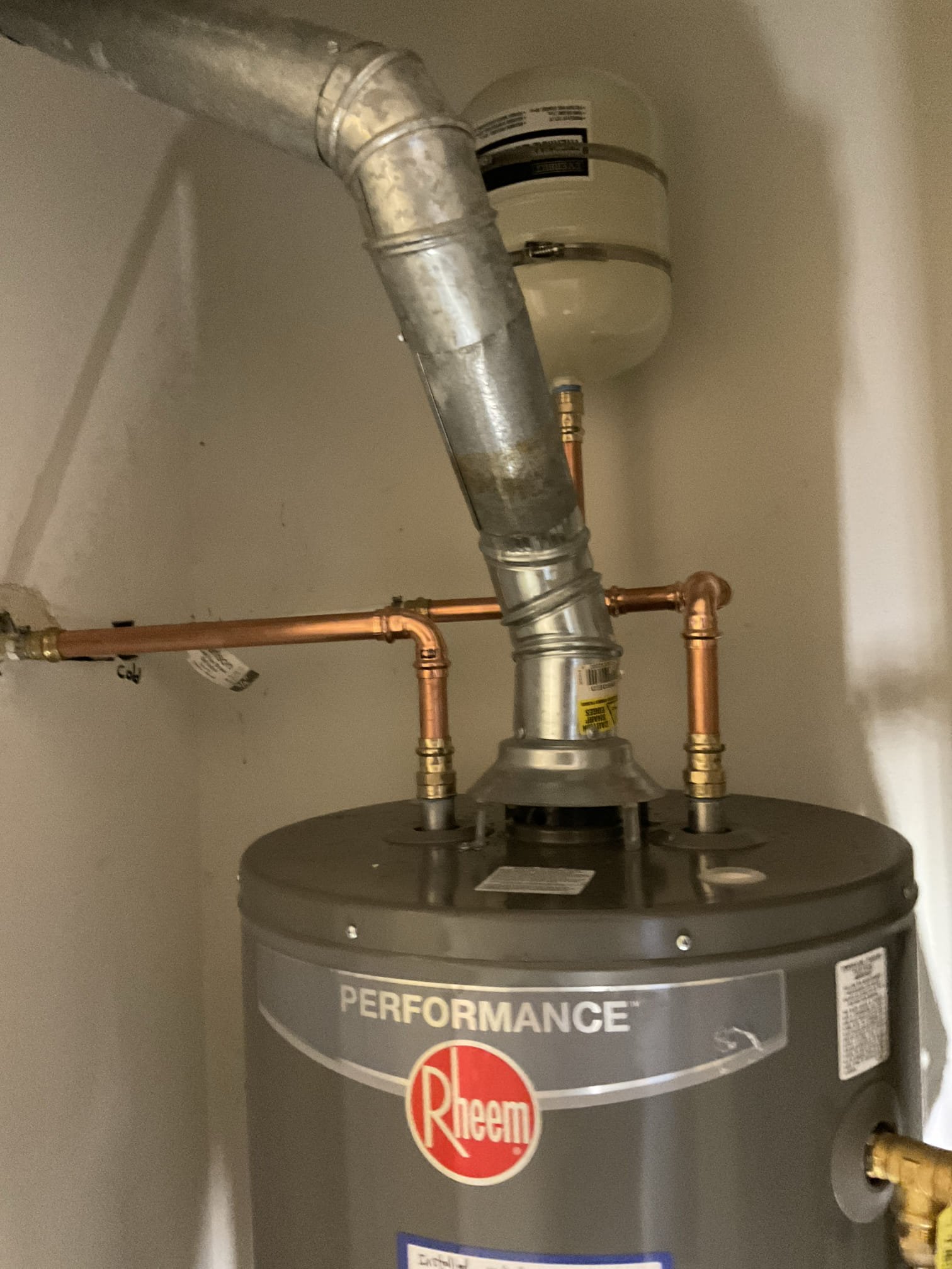 Did plumbing inspection today , found no leaks both inside or outside the home , we only noticed a old gas water heater , per discussion with owner we replaced with a new heater today with pan , expansion tank included 