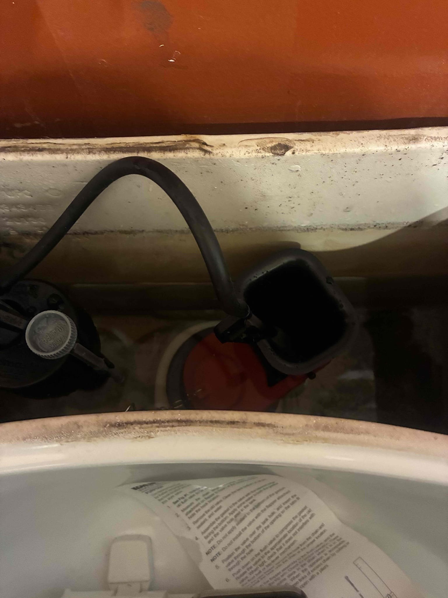 Returning to install Kohler flush valve in one piece toilet. Removed old and installed new checked for leaks and proper function flush toilet to ensure proper flush.