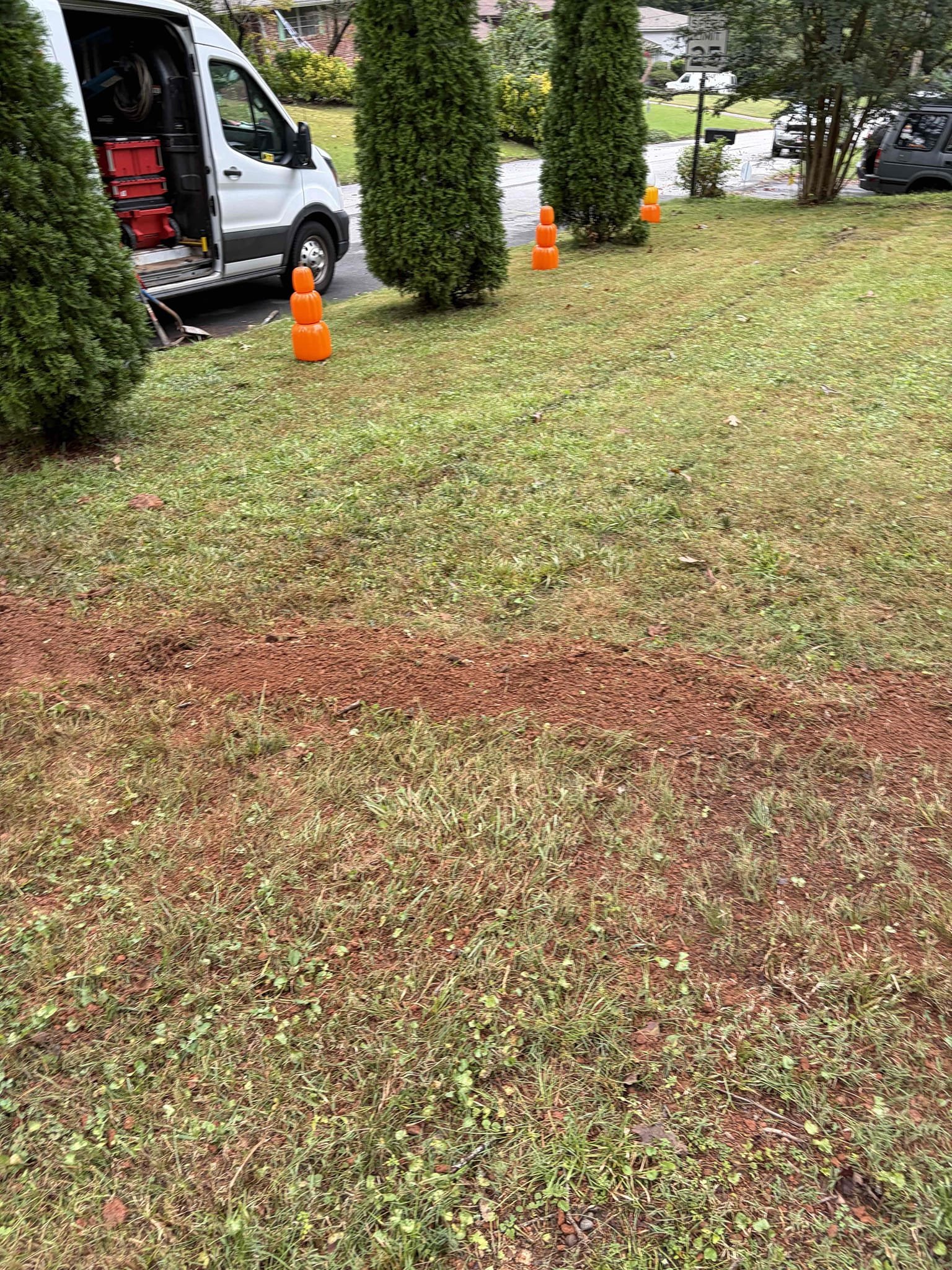 Replace water service line from meter to the home 65ft length

Upon arrival, we inspected the property for a potential water leak in the yard originating from the water service line. The customer reported an ongoing leak in the yard and was concerned about the amount of water that had been lost during the time the leak was present. The customer also intends to provide documentation of the repair to the county in an effort to potentially obtain reimbursement or an adjustment for the excess water usage resulting from the leak.

Based on the age of the home, which was built in the early 1950s–1960s, we suspected that the existing water service line could be galvanized steel.

We recommended excavating the area of the yard where the ground was noticeably wet in order to expose and identify the existing service line material. After excavating the designated area, we confirmed that the existing water service line was galvanized steel.

Due to the condition and age of the galvanized service l