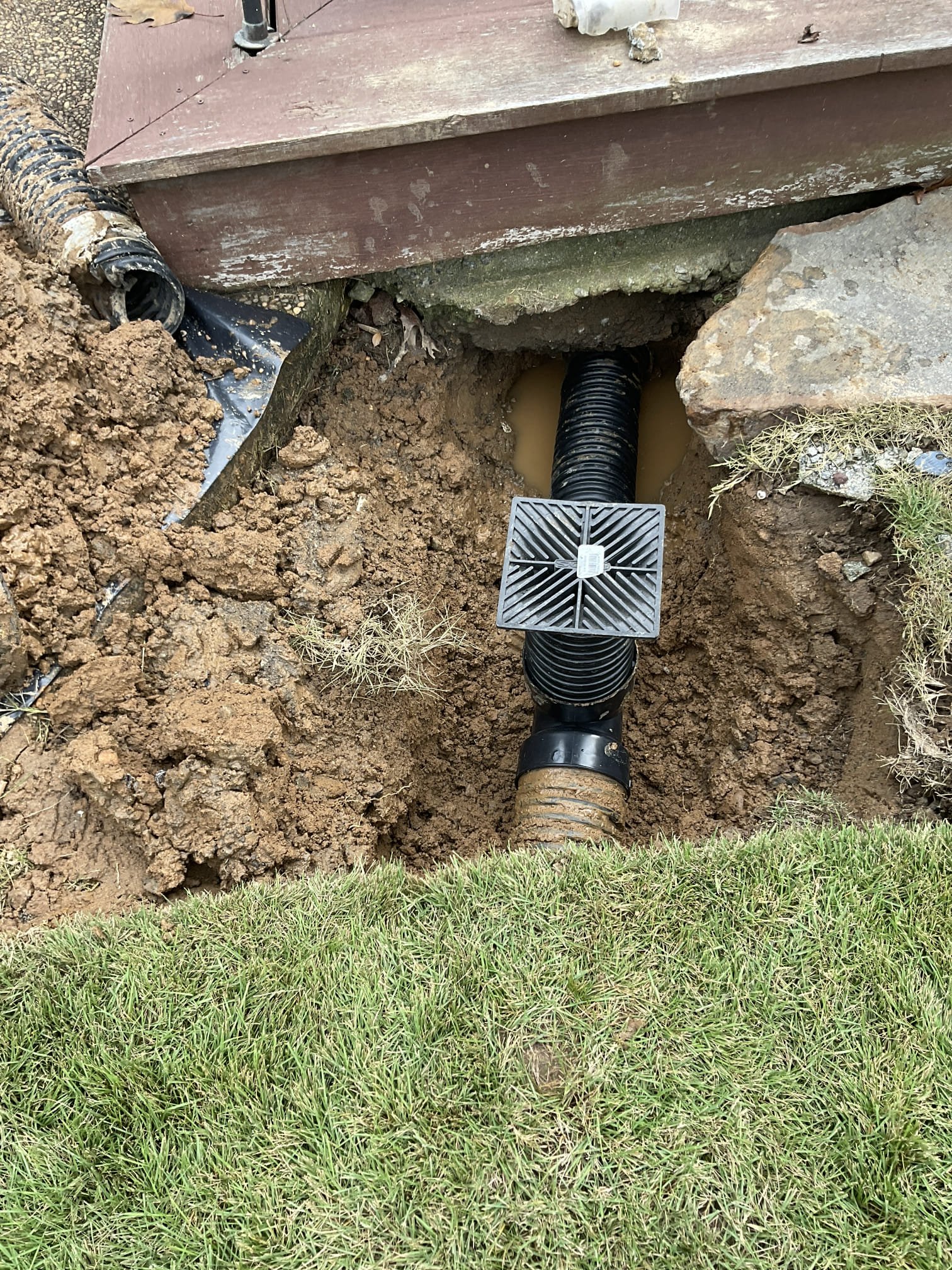 Pool deck drain back up problem fixed , high pressure jetting, found a broken drain , located and fixed , also the end area put some pebble around pipe. 