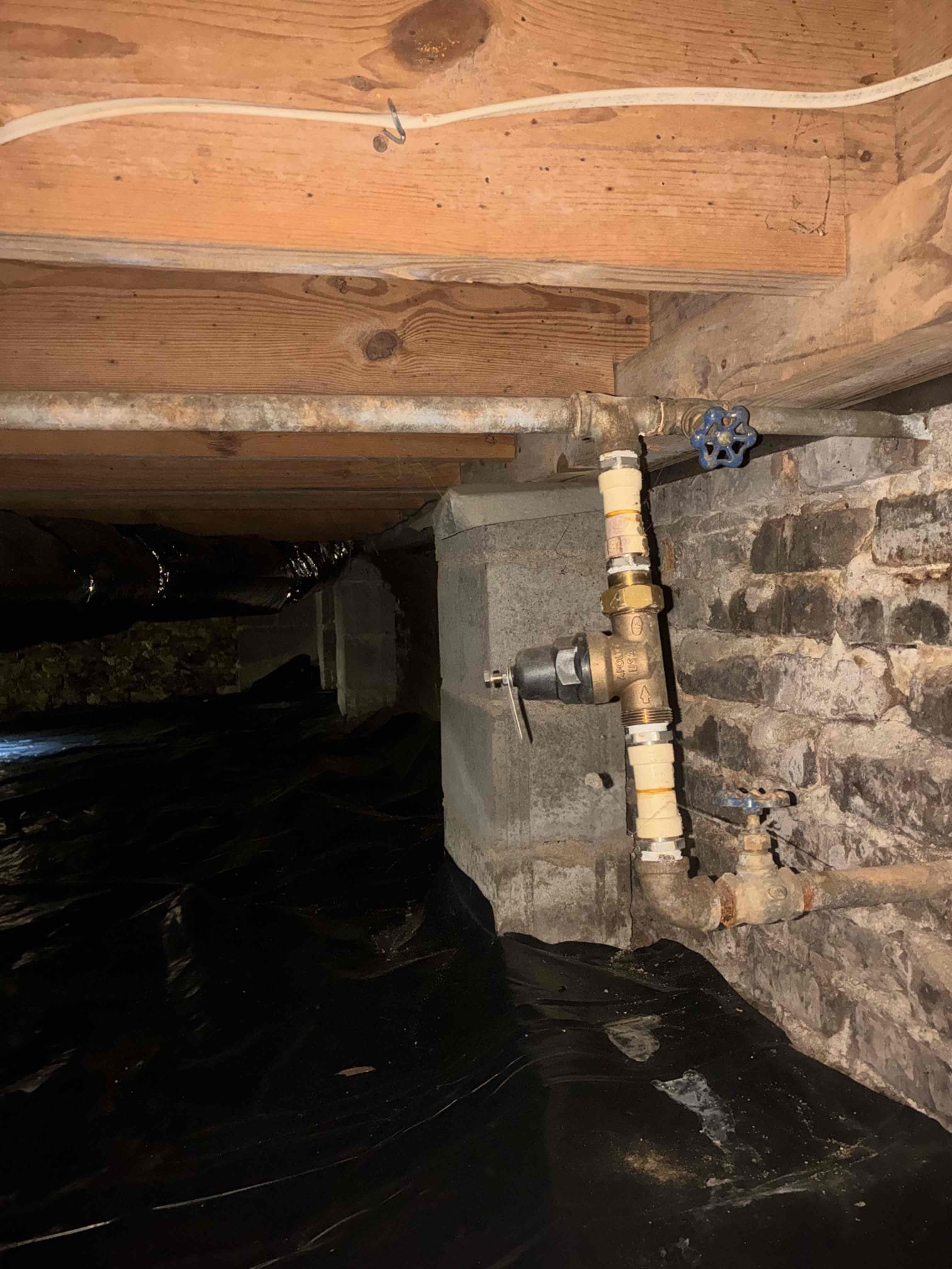Returned to replace galvanized water service per quote that was signed back in September. When we arrive began trenching for new water service like new three-quarter uponor piping into trench and connected at meter with new meter nipple and ball valve for Personal use. Use existing penetration to get water service into crawlspace. Replaced main valve and PRV with 10 foot of additional piping to remove remainder of galvanized piping. After work was complete check for leaks and proper function and backfilled trench rough grade. 