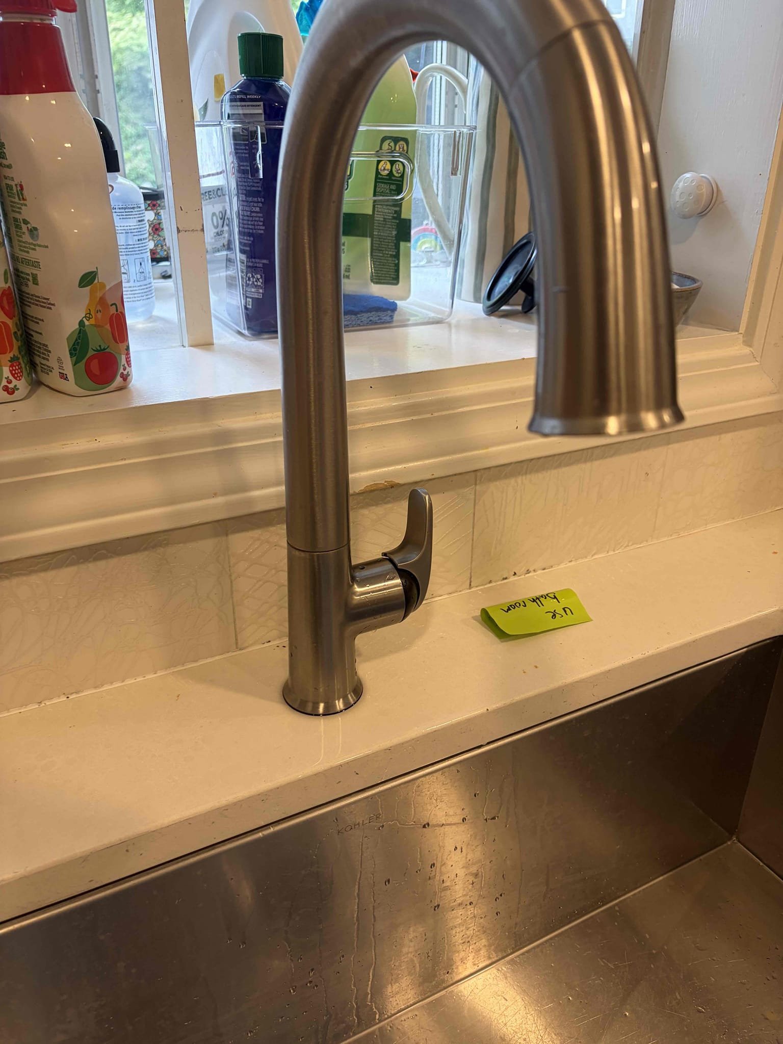 Upon arrival, customer states they’re experiencing a leak near kitchen sink. Found leak coming from base of kitchen faucet. When splashing water towards faucet, it will drip down underneath sink. Informed customer due to corrosion and rust. We need to replace kitchen faucet. Customer approved estimate for customer supplied kitchen faucet installed. We will return Monday to install faucet.