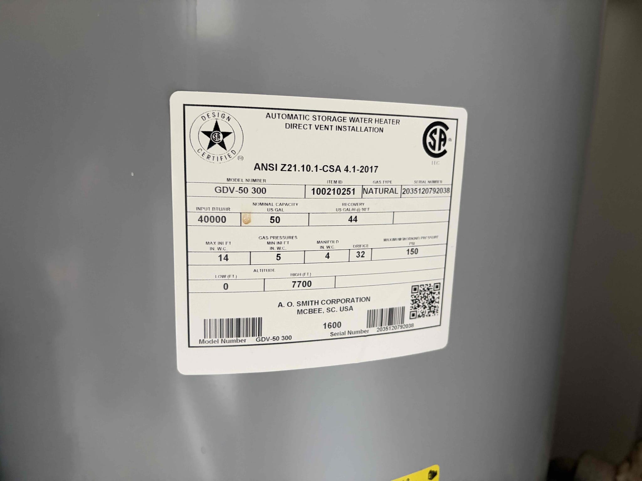 For this job, it came out to take a look at a water heater with a possible gas control valve issue issue at hand issue with the thermostat incorrectly reading the wrong temperature. The water heater is from 2020 when all the gas control valves were going bad. The water heater is currently out of warranty through AO Smith so if there were to be a gas control valve replacement, we would have to Order the gas control valve for this water heater. It’s a specialty heater the gas control valve is operating normal according to the flashes that are appearing on the valve itself. That appears to be a normal operation. No reason to replace anything at this moment. Water pressure is normal on the home at this time there are no leaks thank you for choosing Chen plumbing.