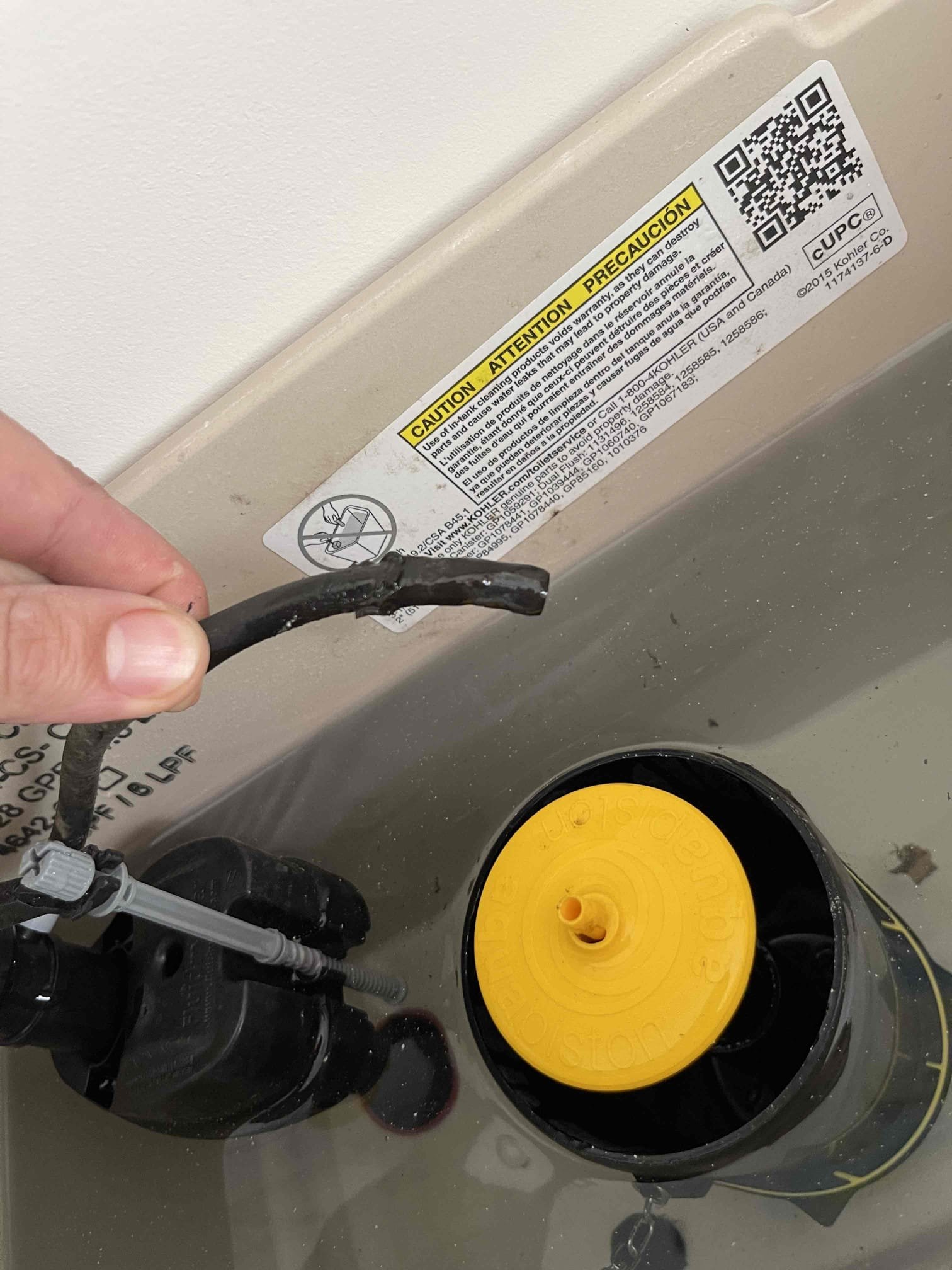 Came out for master bathroom lavatory sinks not draining. Snaked the sinks and removed a large amount of hair which restored flow to both sinks. Ran water for a few minutes in each sink to confirm. Master bathroom shower drain had a smell to it. I ran a flex shaft down the drain and cleaned the drain build up out and rinsed it clean as a courtesy since I had to snake the lavatory out right next to it. Kids bathroom toilet had a toilet the was loose. Flushed it multiple times and it did not appear to be leaking anywhere that I could see. I tightened the bolts down and caulked the base of the toilet. Upstairs guest bathroom toilet water level was staying very low in the toilet. The full tub hose had dry rotted and popped off the aqua piston. I replaced the fill valve, supply tube, and the aqua piston gasket. Could not replace the toilets supply line with a braided stainless steel hose due to the supply line being built into the shut off valve. Tested to ensure proper function and a leak 