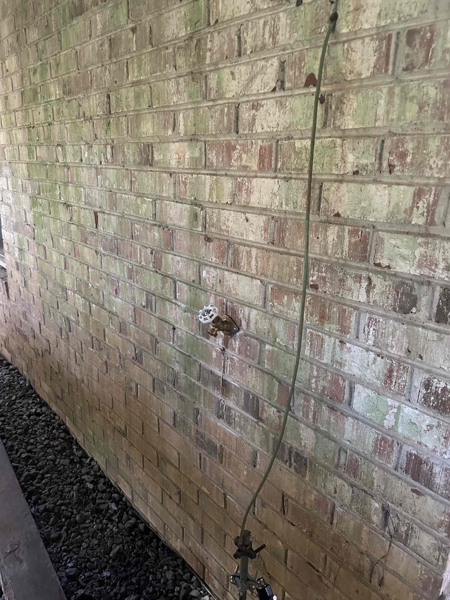 Diagnosed leaking hose bib. Hose bib broken at wall. Shut off water to hose bib. Cut out and removed old hose bib. Installed new pex hose bib and reconnected to copper piping inside. Tested for proper operation and leaks. Secured outside hose bib. Cleaned workspace 