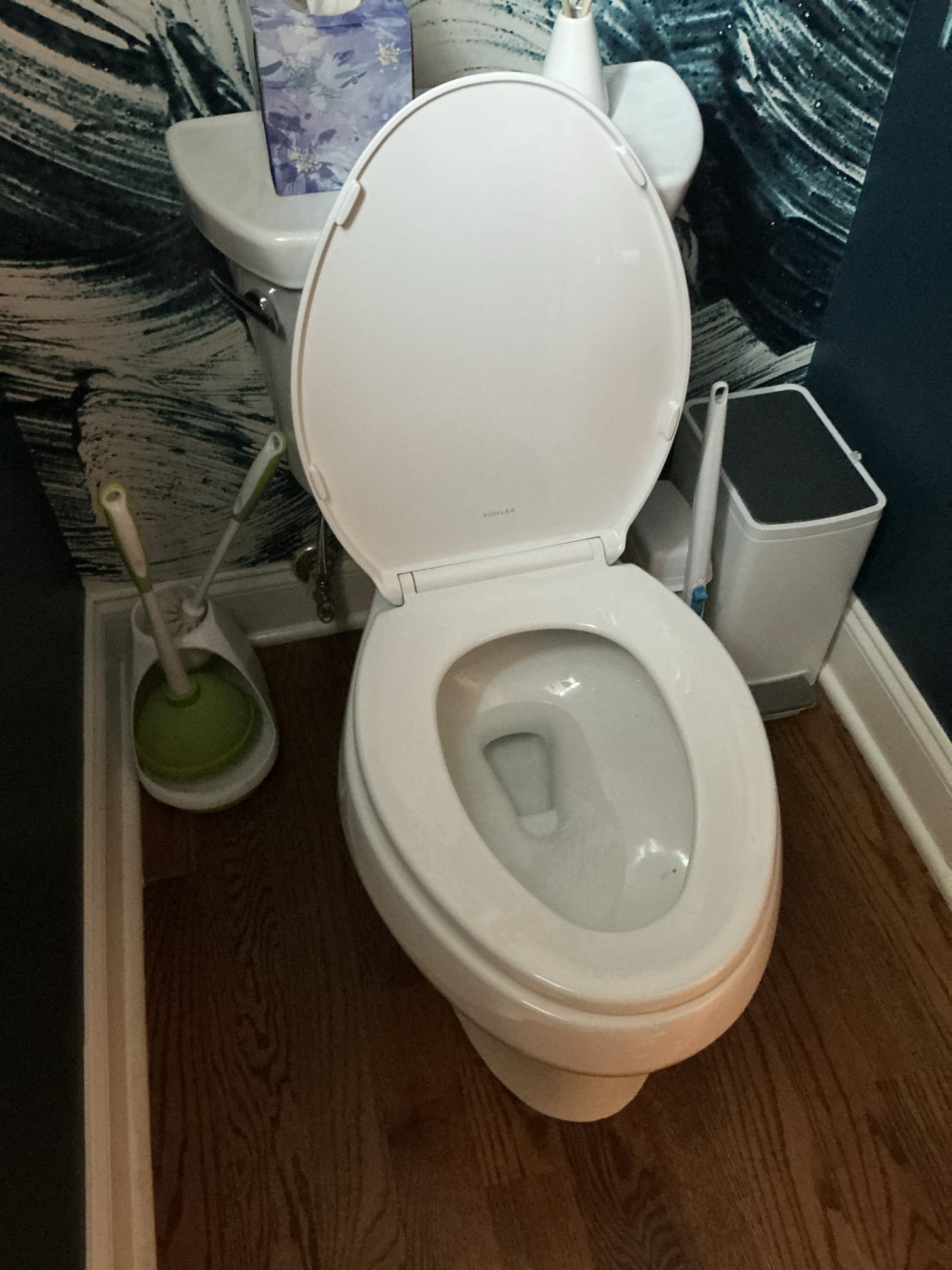 Diagnosed issue for backing up and toilets not flushing properly. Found issue to be affecting all plumbing in home. Pulled toilet and ran camera. Ran camera and all inside pvc piping looks okay. Once it gets to cast iron it gets a little rough and did notice a belly on pipe where it seems to connect to county pipe. Left estimate for sewer line replacement. Reset toilet with new bolts and wax ring as well as new supply line. Cleaned workspace 