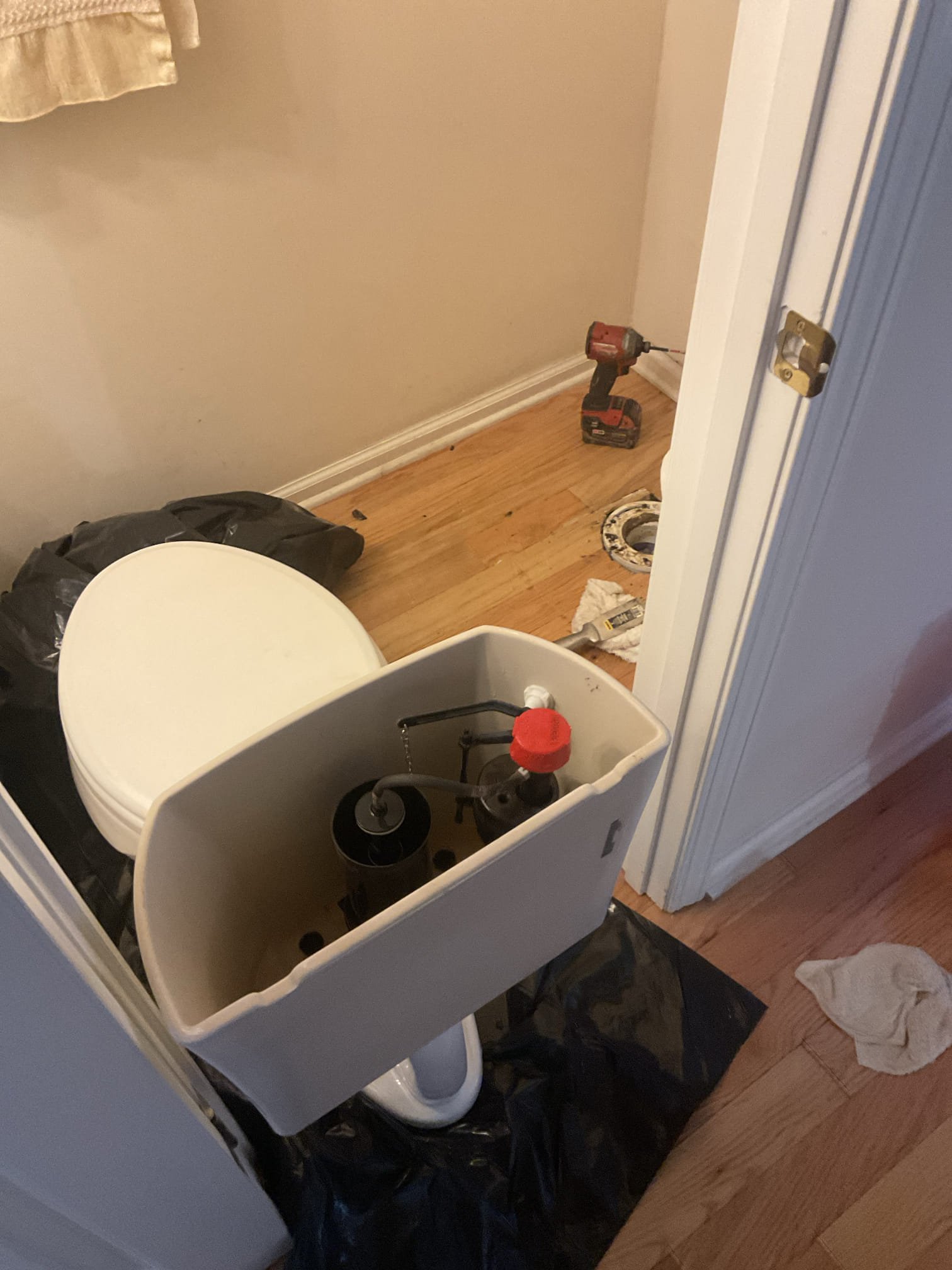 Today we fixed leak under the toilet in basement, we pull and reset toilet with new flange from basement up to toilet , discussed and signed up membership with customer, also left membership information booklet with customer. 