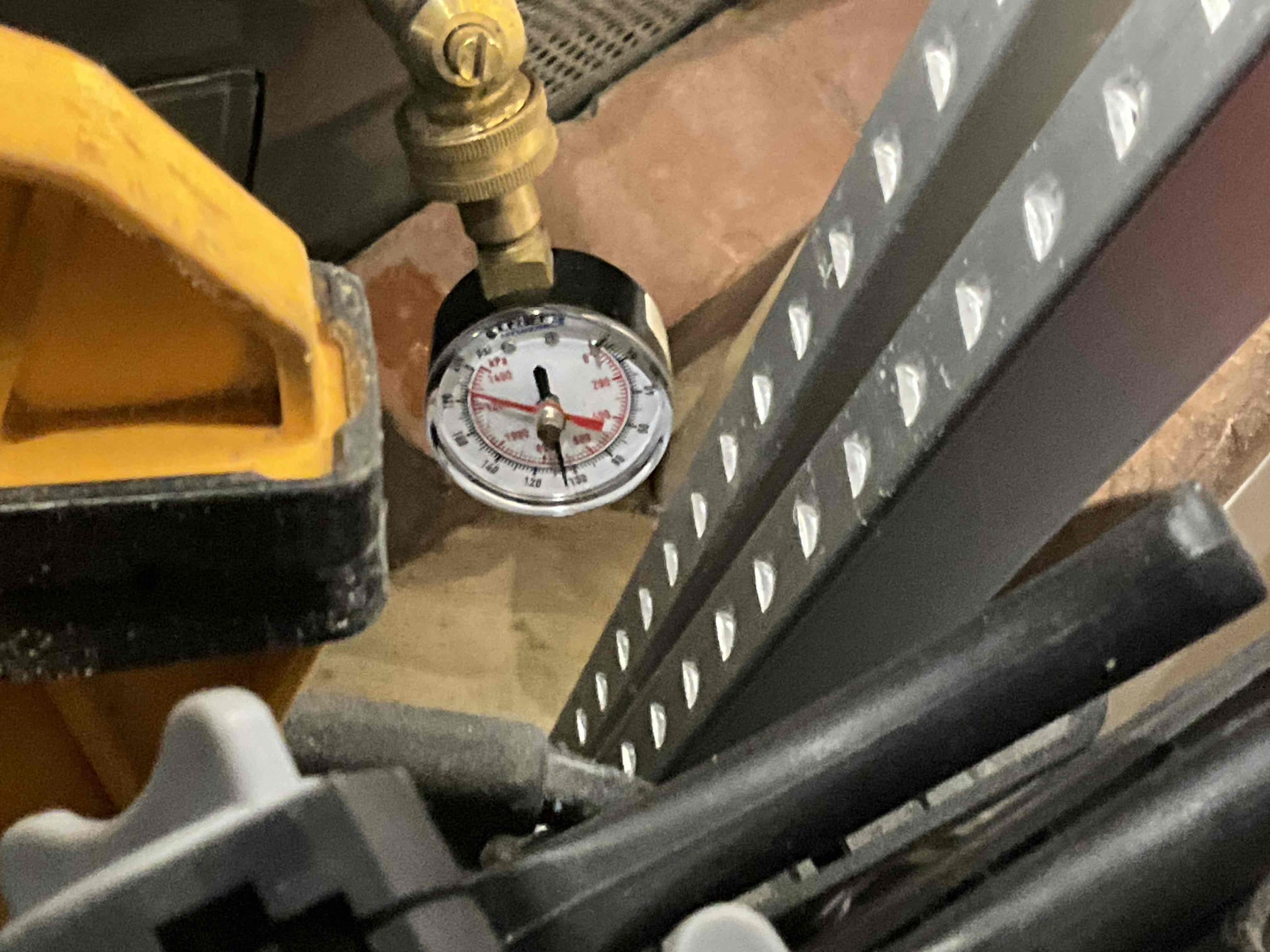 Left quote to rough in drain for free standing tub and relocating p trap. Customer is getting multiple quotes before he decides. Water pressure tested at 110 psi. Expansion tank was bad but I had homeowner run cold water for a minute to relieve any possible thermal expansion to confirm that it was in fact a failed PRV. Left quote to replace. Water heater is from 2015 and gas control valve indicator light is blinking red. Left quote to replace. 