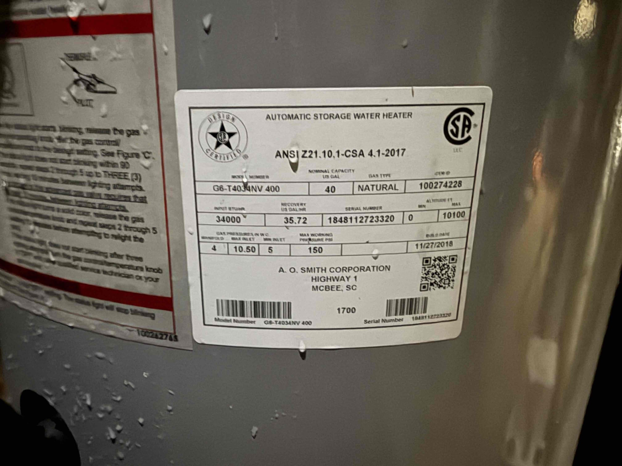 PRV leaking upon arrival. Customer stated he came downstairs and found water leaking in his utility closet. Informed customer we could replace the PRV as well as the whole home shutoff. Gave customer estimate, customer approved estimate. Installed a new PRV and whole home shutoff and set pressure to 65 psi. Turned water on to check for leaks and found no leaks, customers burner assembly on his water heater was wet and would not allow the water heater to relight. Customer is going to wait a few days and keep trying to light it. No leaks upon departure 