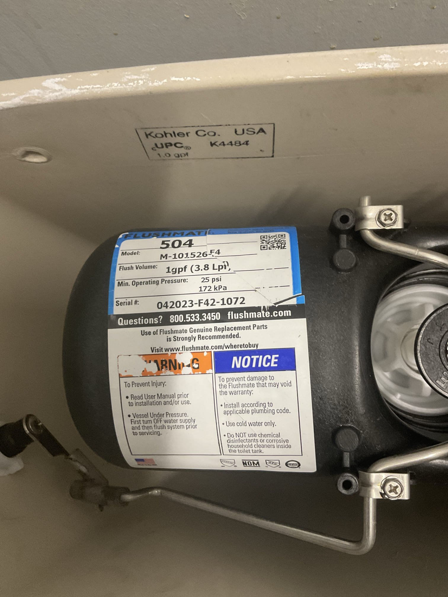 Upon arrival, customer noted toilet not filling back up in first stall of women’s bathroom checked water, pressure into toilet, checked inlet filter, checked duckbill valve. all functioning properly. Found cartridge depth, slightly lower than second stall toilet. Reset cartridge at new depth. Flushed several times to check for proper function.