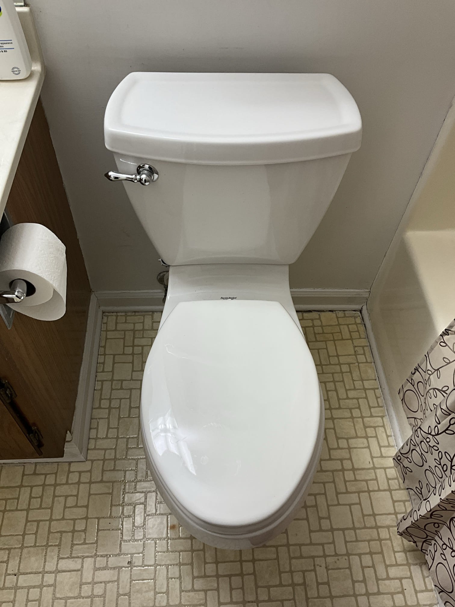 Customer called us out for a quote to replace toilet. Gave customer quote to replace toilet customer approved. Furnished and installed brand new American standard comfort height, elongated 12 inch rough toilet. Informed customer condition of toilet flange was unknown until we pulled all toilet. Old flange was an excellent condition, installed new toilet with new wax ring and new supply line. Tested toilet for any leaks no leaks at time of departure.