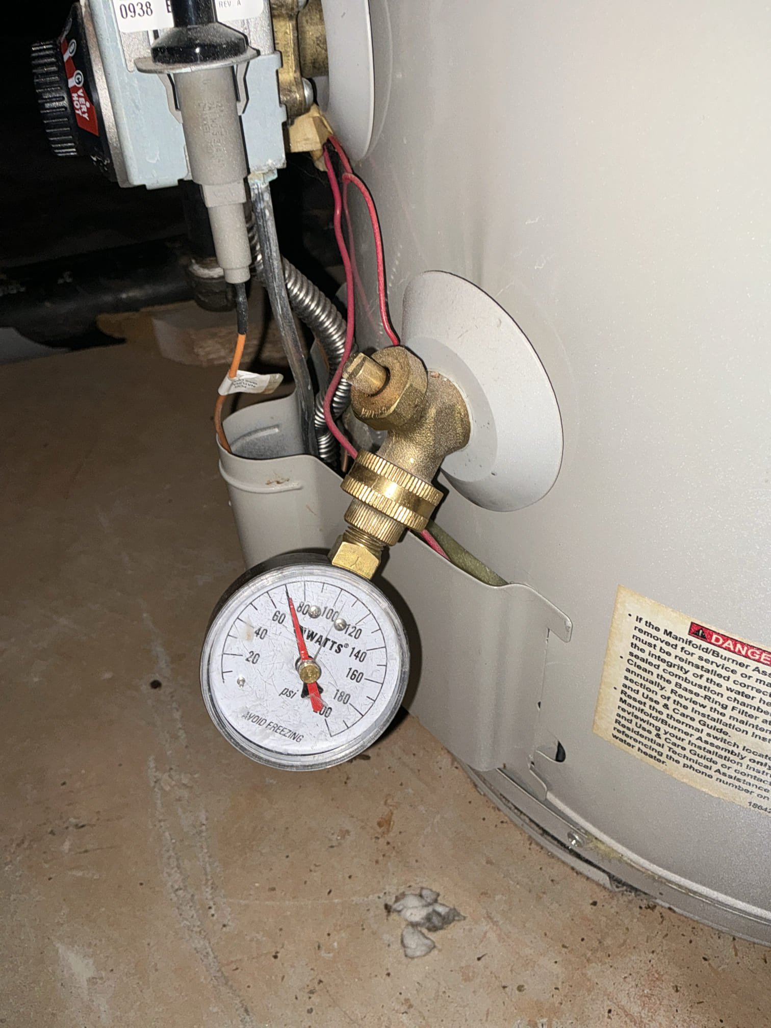 Diagnosed leak in crawlspace on copper pipe. Found section of 3/4 pipe with pin holes actively leaking. Shut off water to home and cut out section of leaking pipe. Installed new section of new 3/4 copper pipe. After connecting turned on water and tested for leaks. No additional leaks found and meter not spinning after work completed. Cleaned workspace 

Left estimate for new water heater 