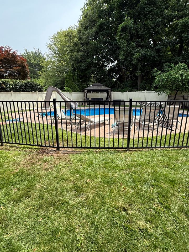 Saint James, NY - Just replaced a 4 foot aluminum fence panel for a client in St. James New York. Exact match. Not easy to find when the fence was installed 10 years ago. Top Rail Fence Huntington at your service.