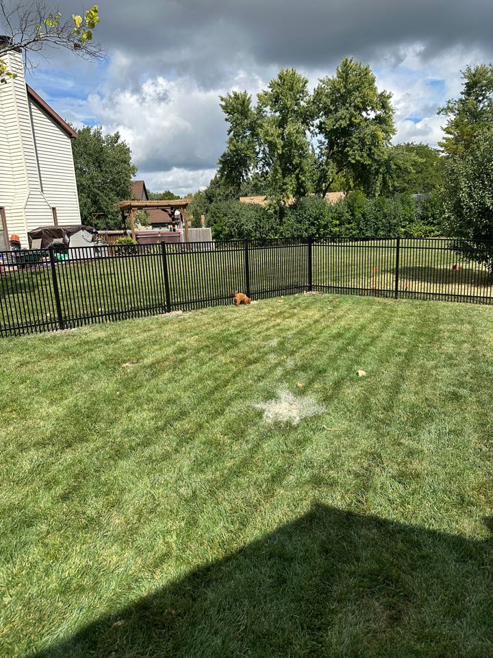 Customer in Wheaton needed a fence for their small dog. We installed 4’ tall aluminum double picket fence. The dog is already enjoying it. 