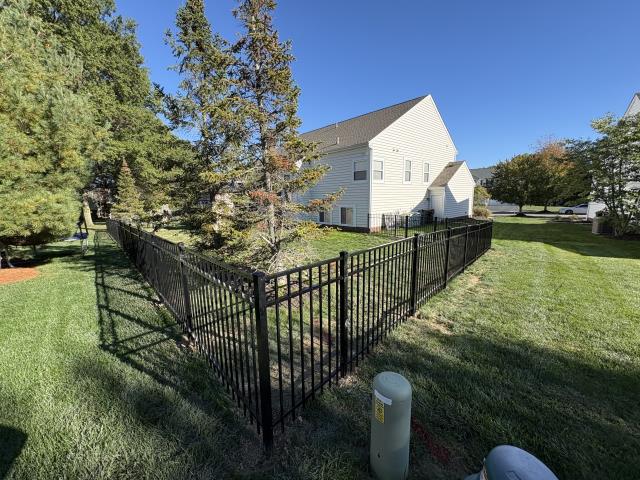223 feet of 4' high black aluminum fence installed in Westerville, OH. 